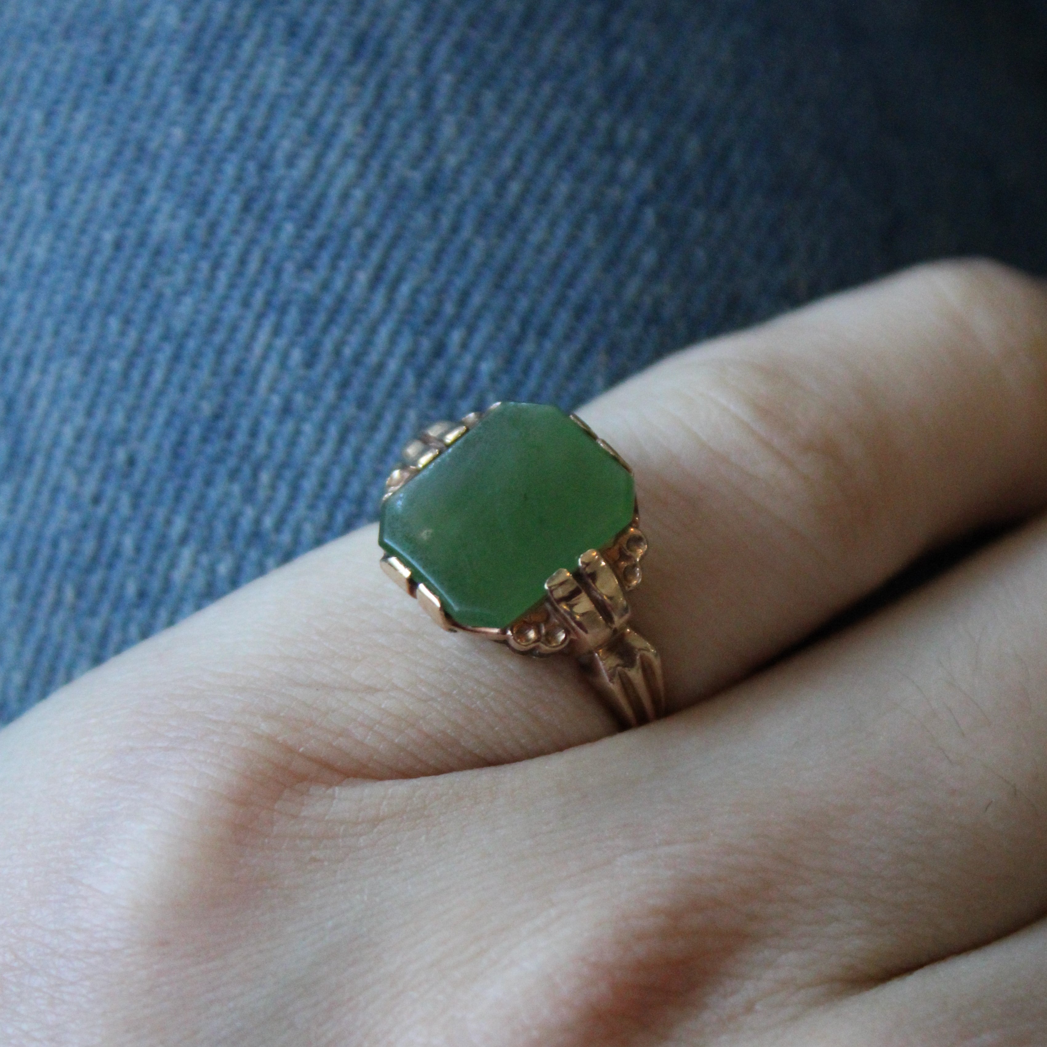 Nephrite Jade Cocktail Ring | 2.80ct | SZ 5.5 |