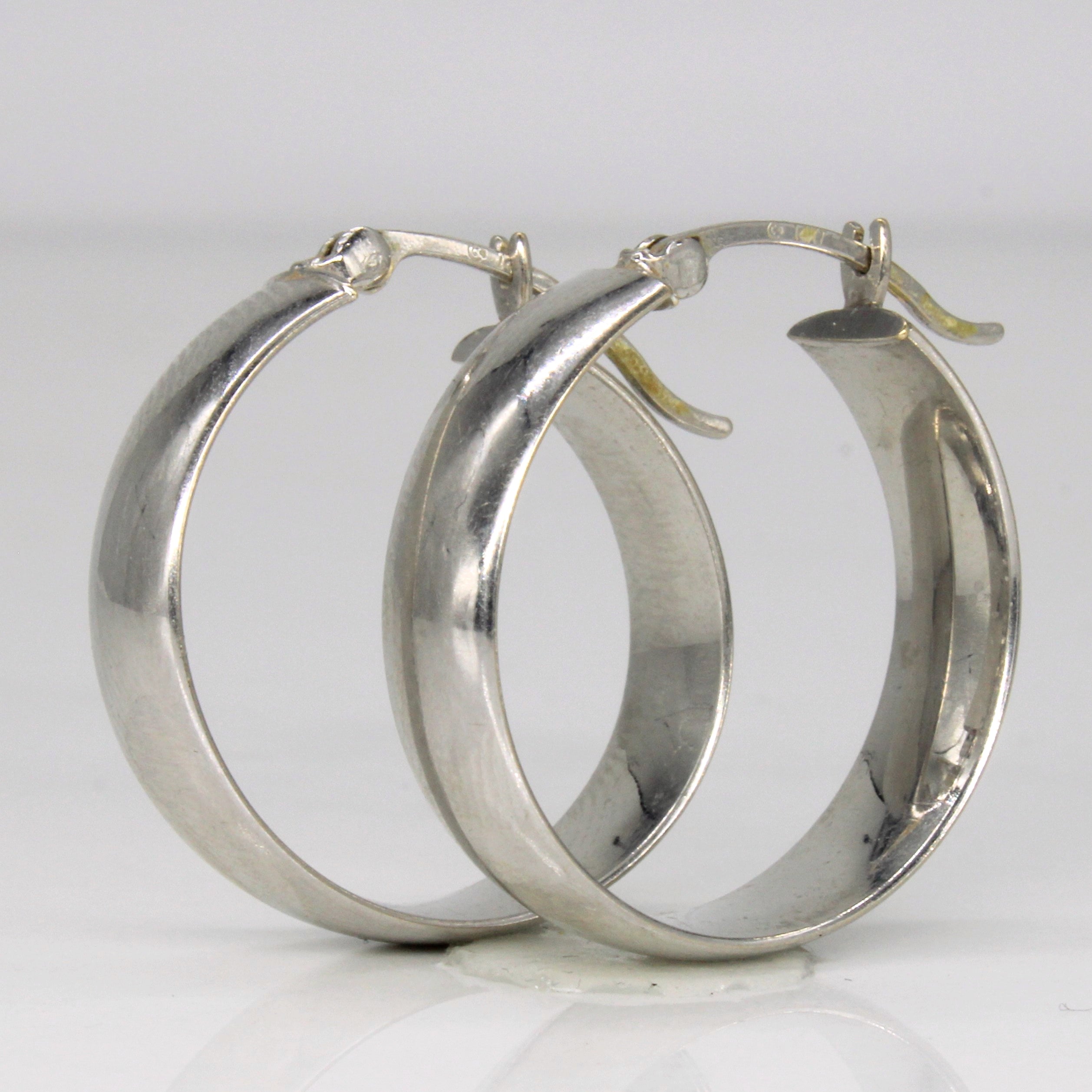 14k White Gold Hoop Earrings