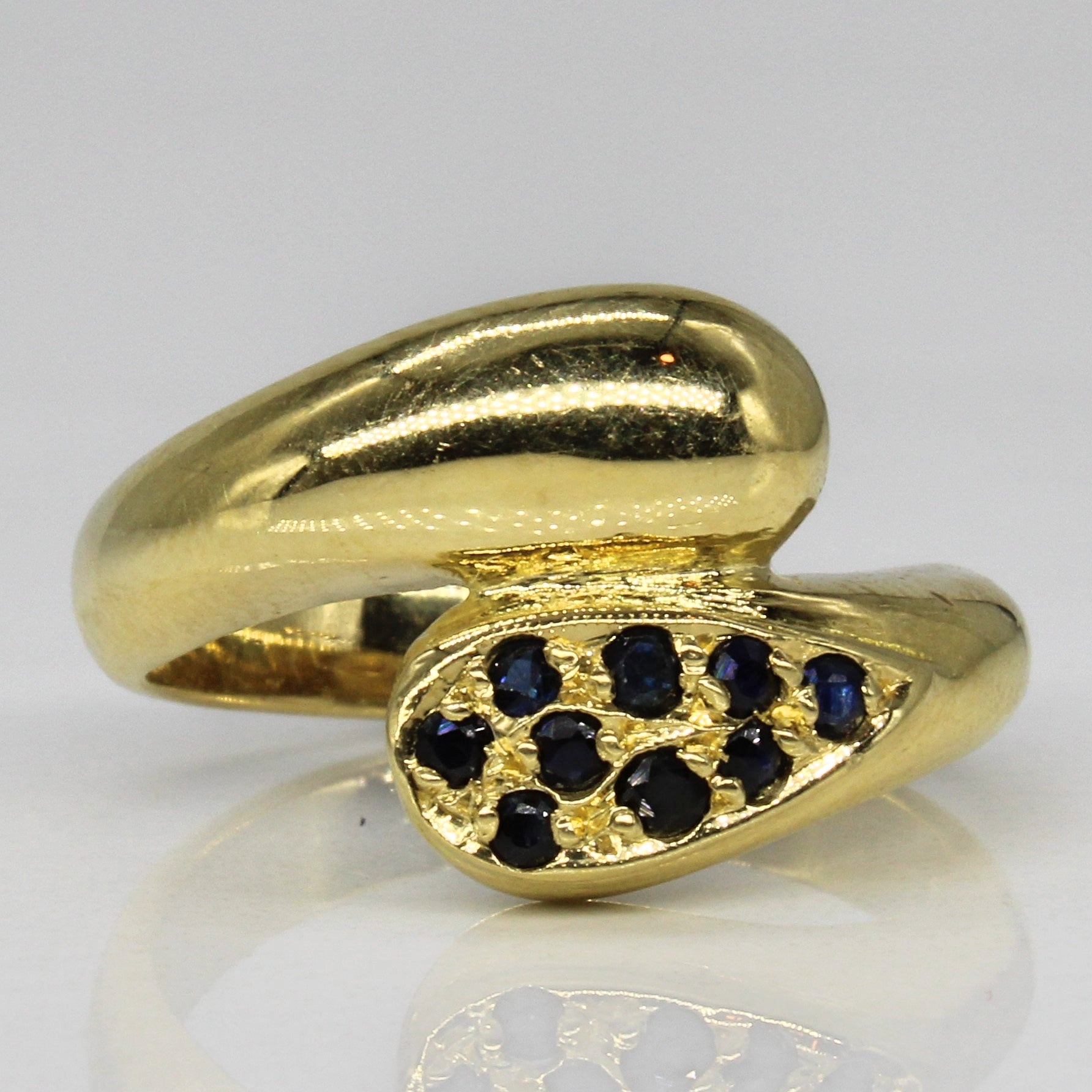 Pave Sapphire Bypass Ring | 0.19ctw | SZ 6.5 |