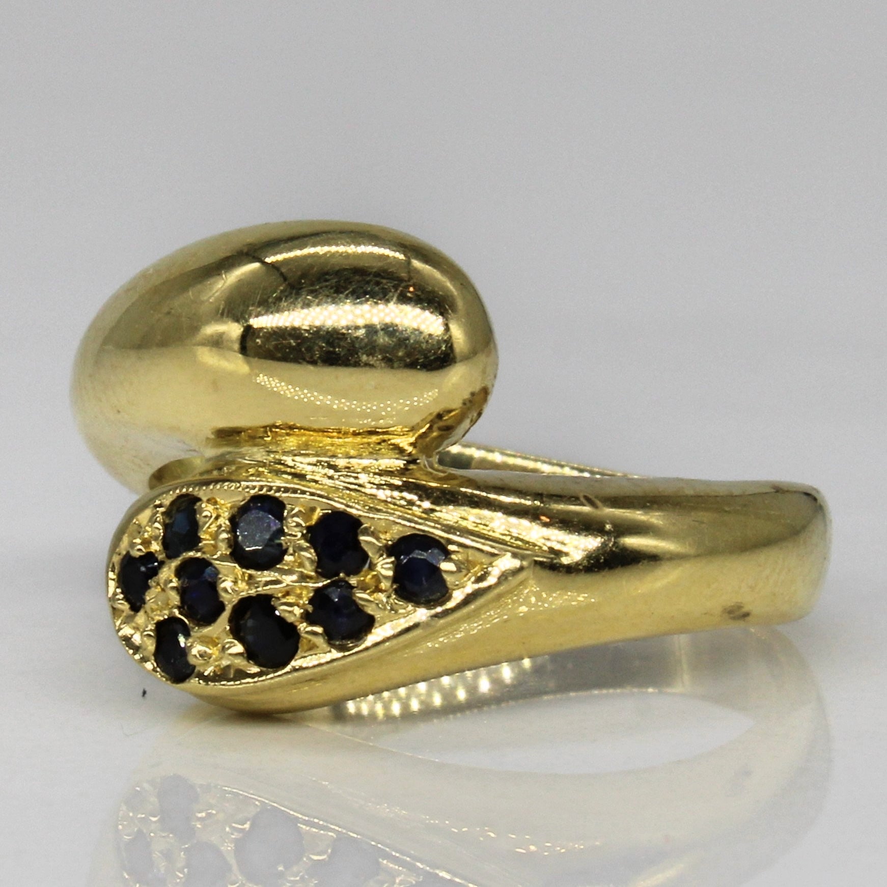 Pave Sapphire Bypass Ring | 0.19ctw | SZ 6.5 |