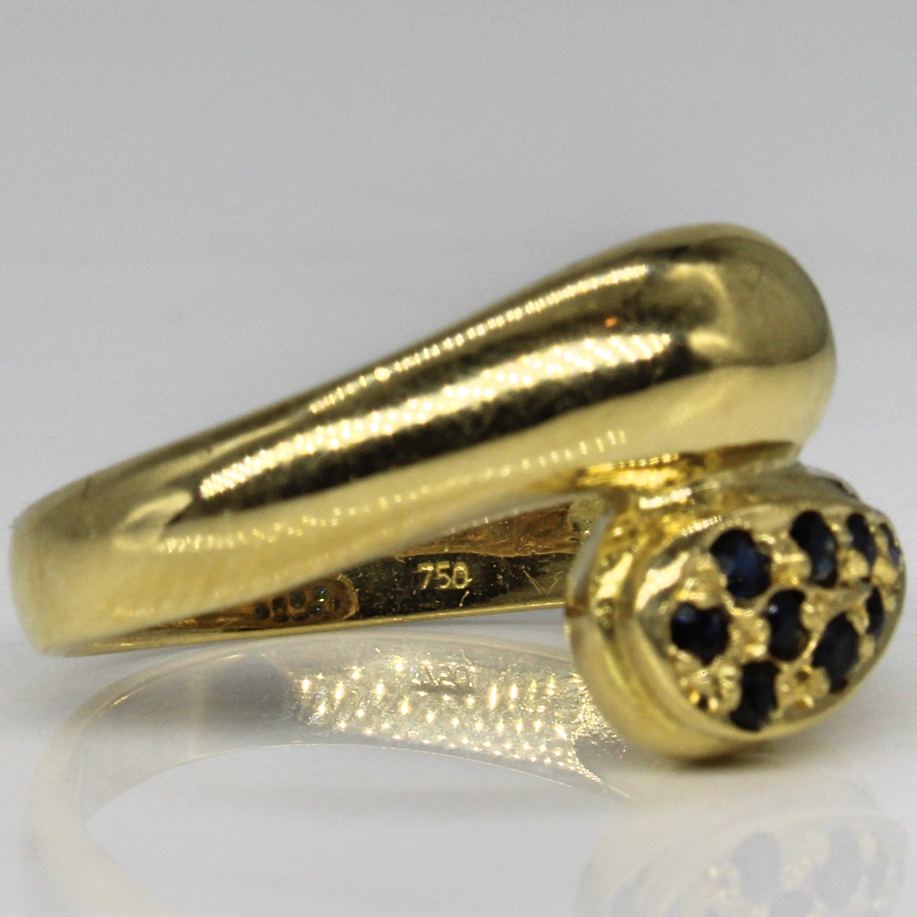 Pave Sapphire Bypass Ring | 0.19ctw | SZ 6.5 |