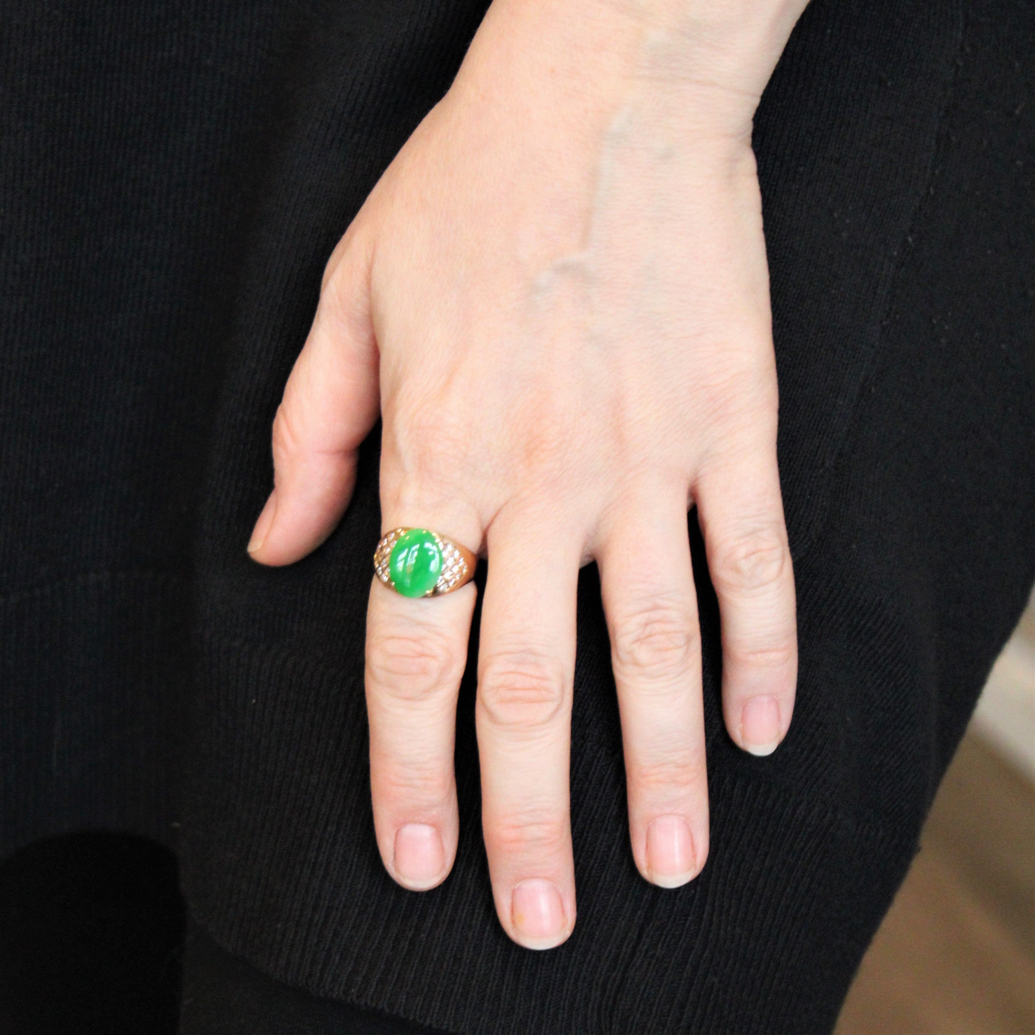 Jadeite & Diamond Ring | 2.55ct, 0.39ctw | SZ 8.25 |