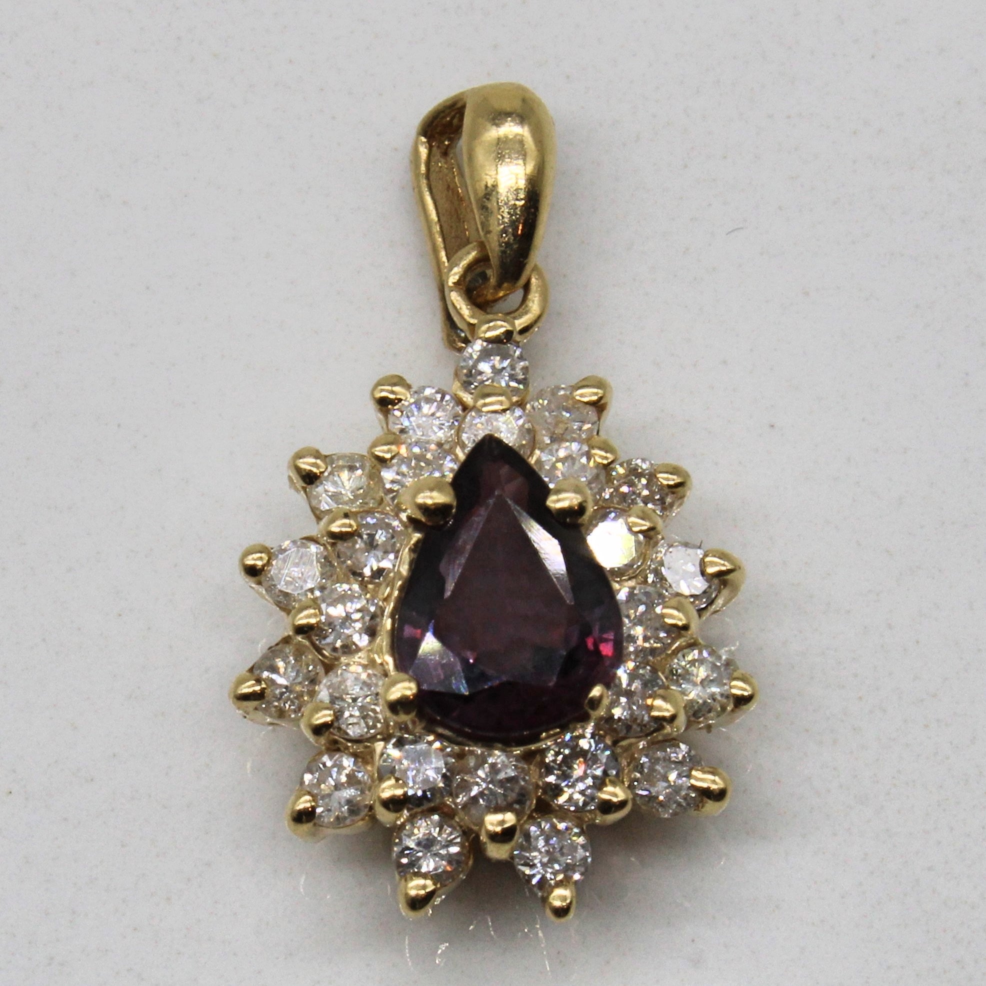 Ruby & Diamond Halo Pendant | 0.54ct, 0.38ctw |