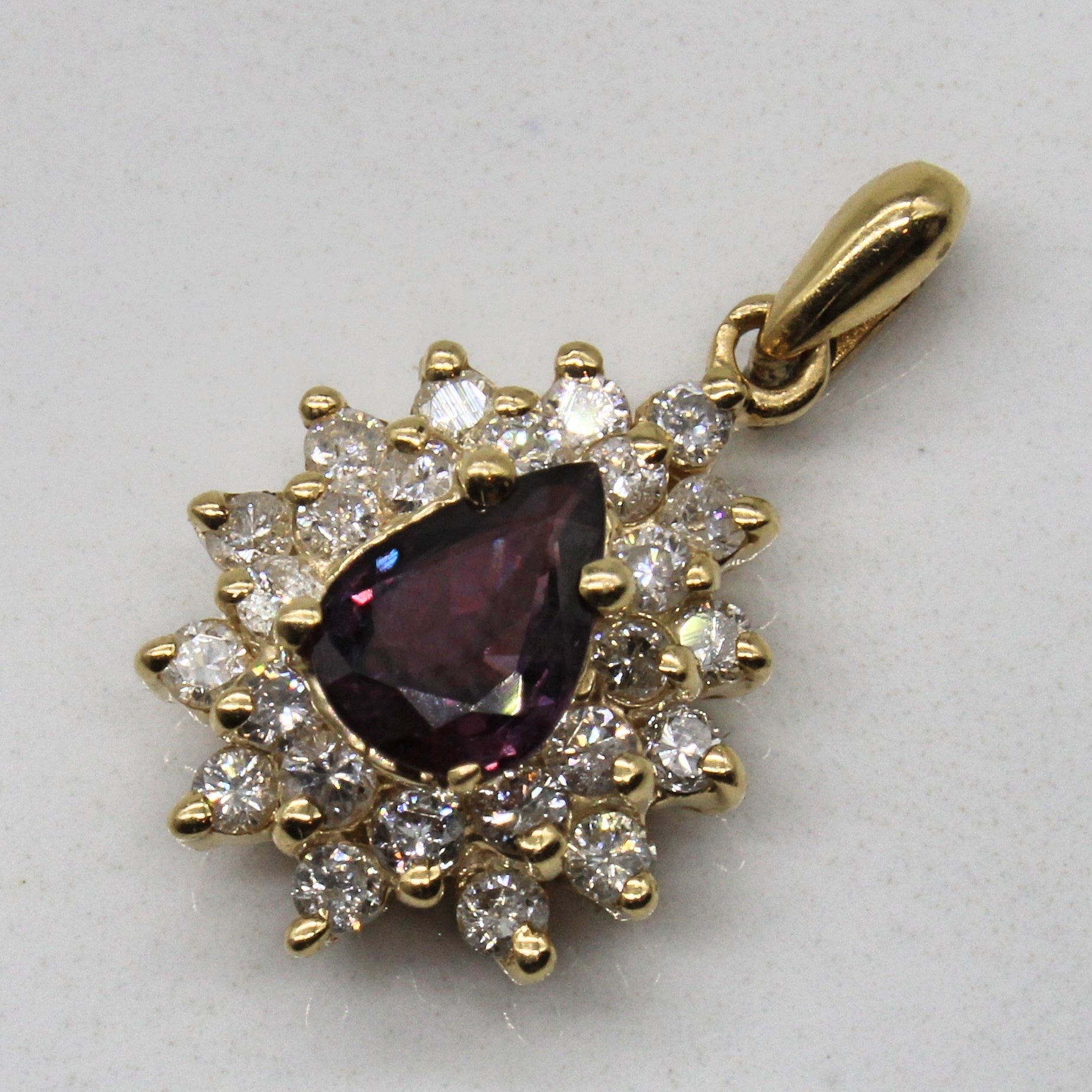 Ruby & Diamond Halo Pendant | 0.54ct, 0.38ctw |