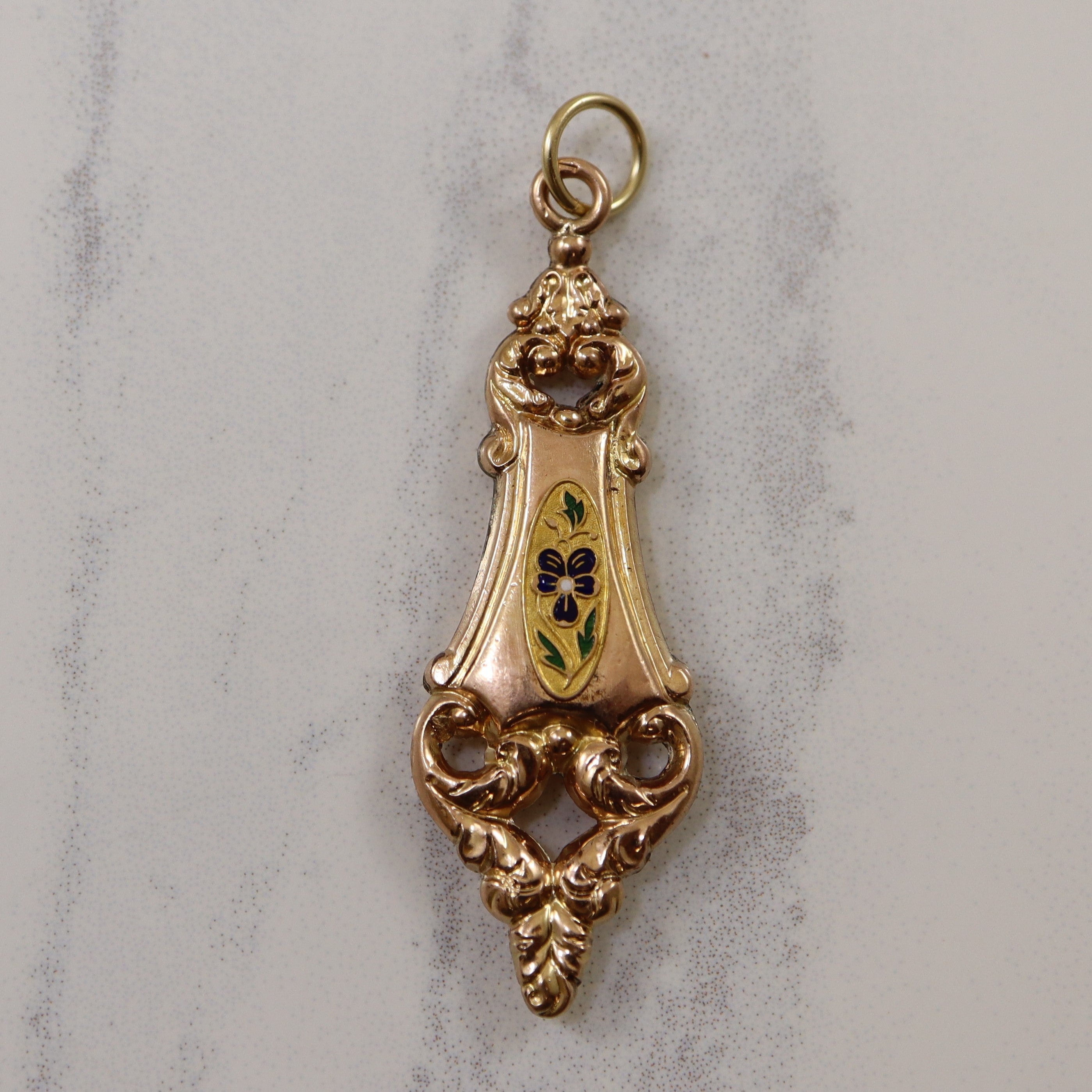 Enameled Victorian Fob Pendant |