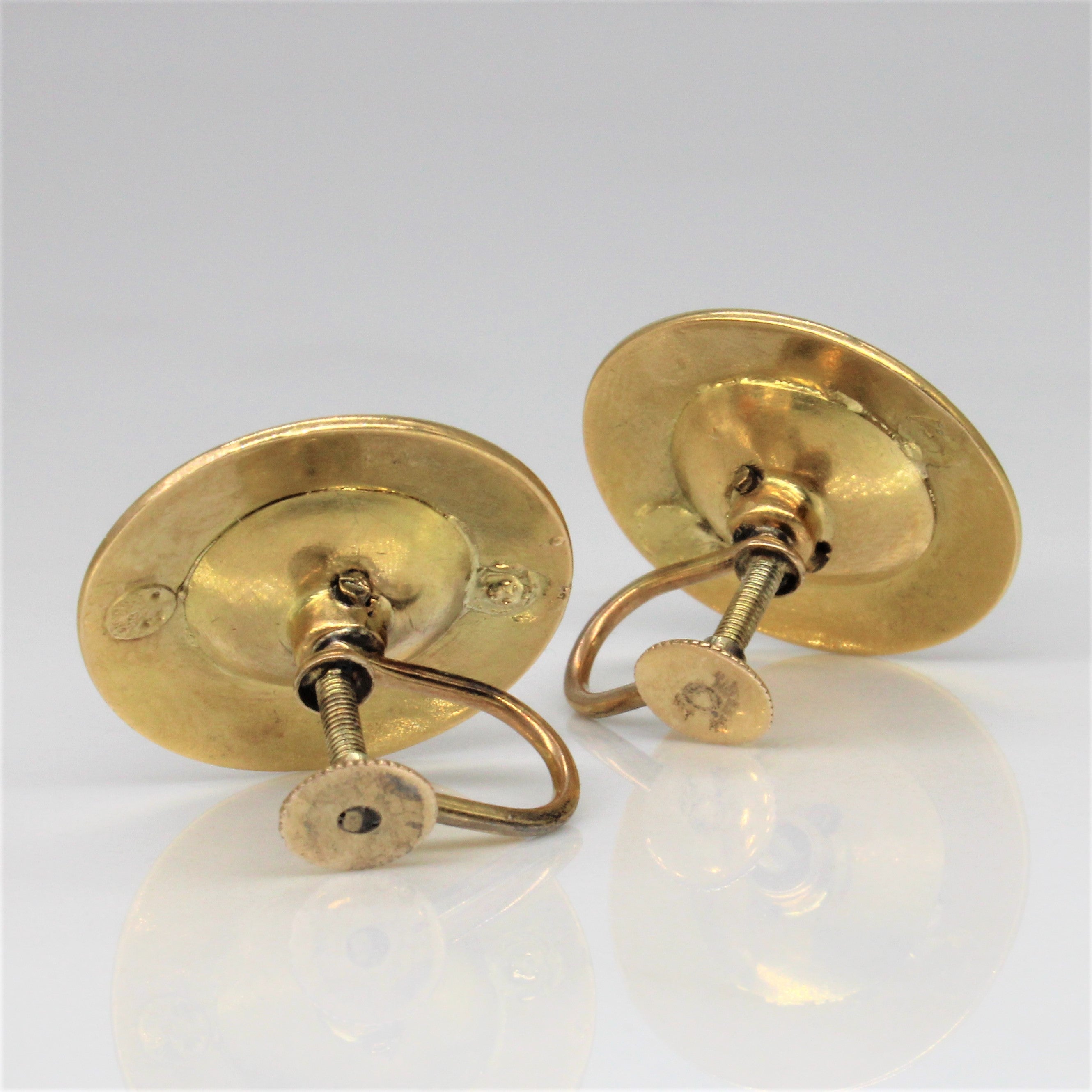 1920s Coral & Diamond Button Earrings | 2.00ctw, 0.24ctw |