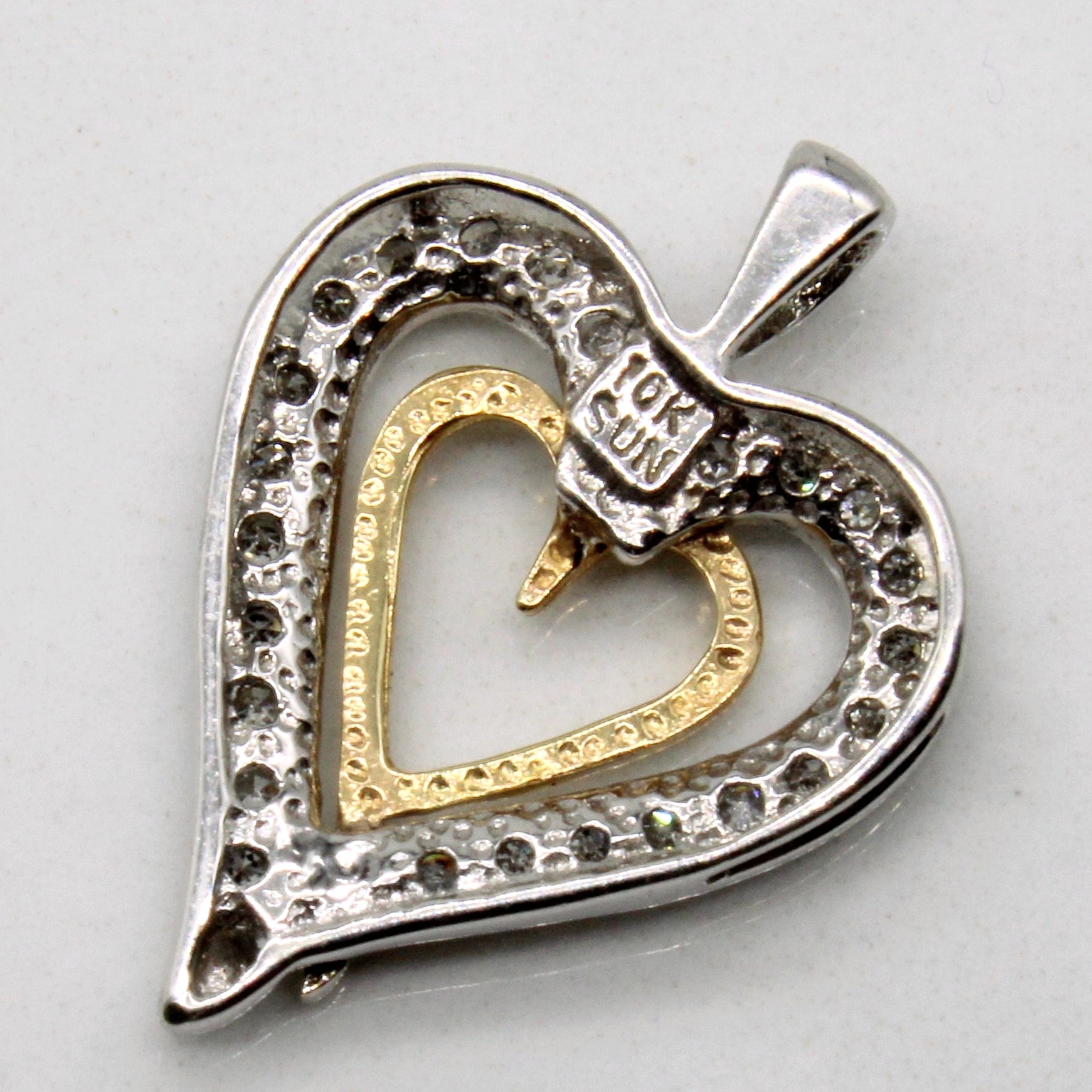 Channel Set Diamond Heart Pendant | 0.10ctw |