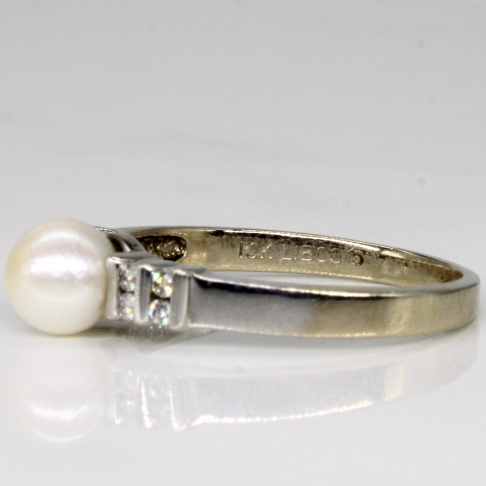 Pearl & Diamond Ring | 0.07ctw | SZ 7 |