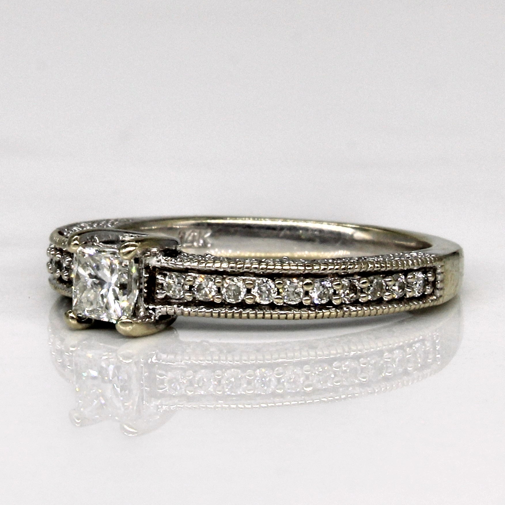 Milgrain Detailed Low Profile Engagement Ring | 0.33ctw | SZ 5.5 |