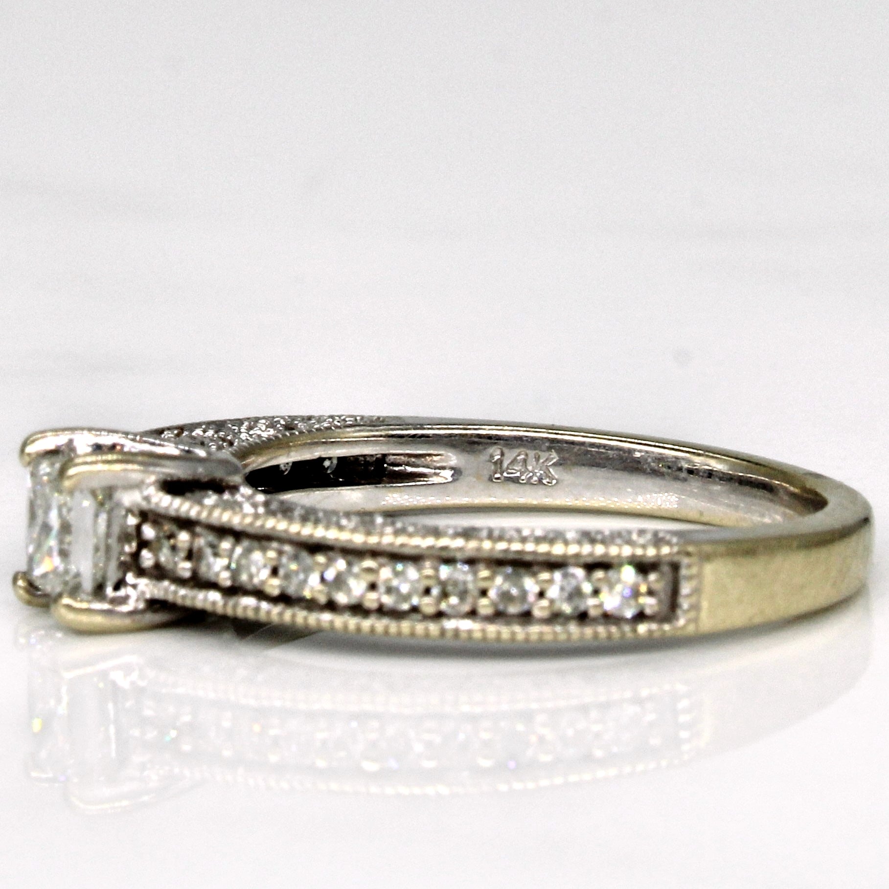 Milgrain Detailed Low Profile Engagement Ring | 0.33ctw | SZ 5.5 |
