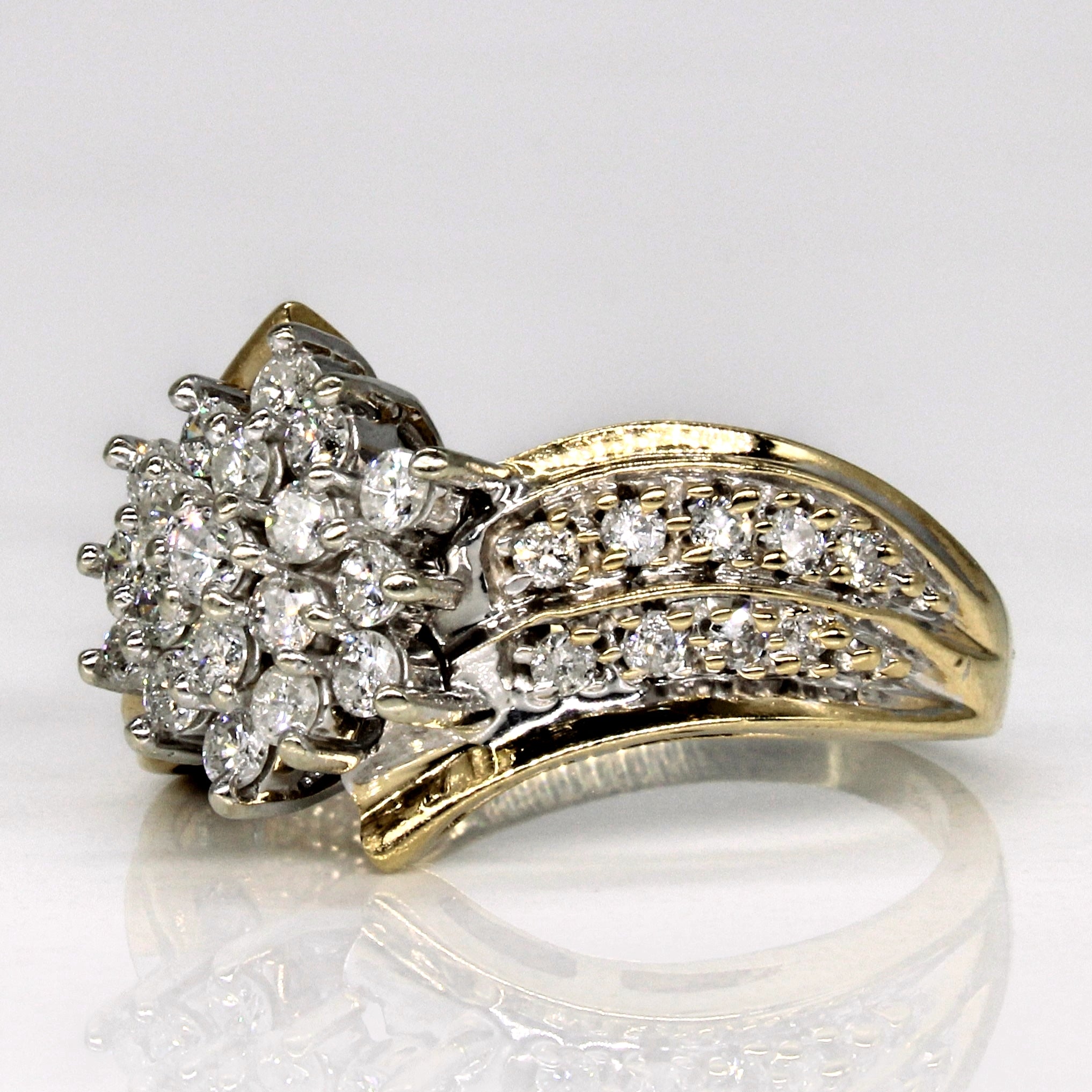 Bague sertie de diamants en grappe | 0,85 ct | Taille 7,75 |