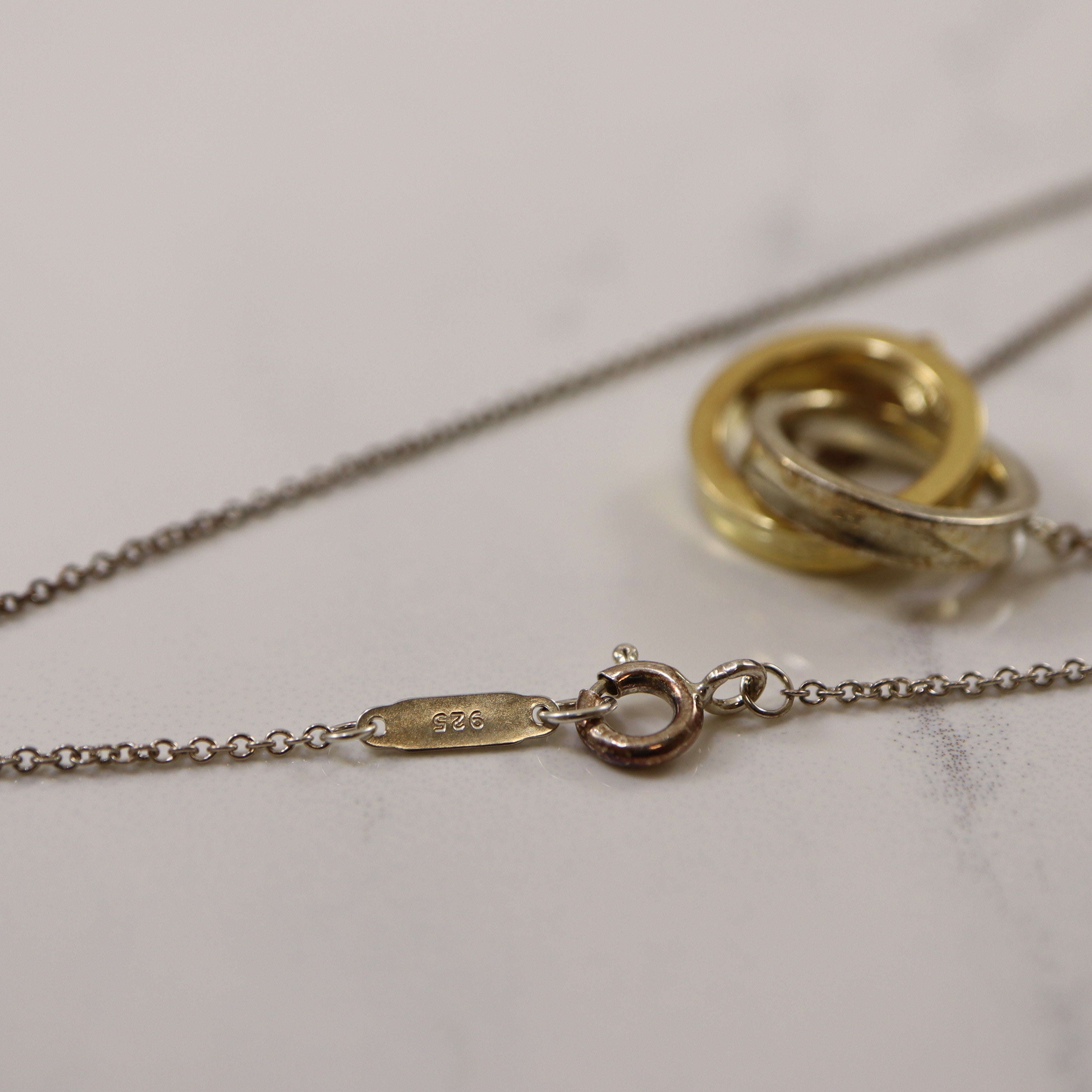 Tiffany & Co.' Mixed Metal Interlocking Circles Necklace | 16" |