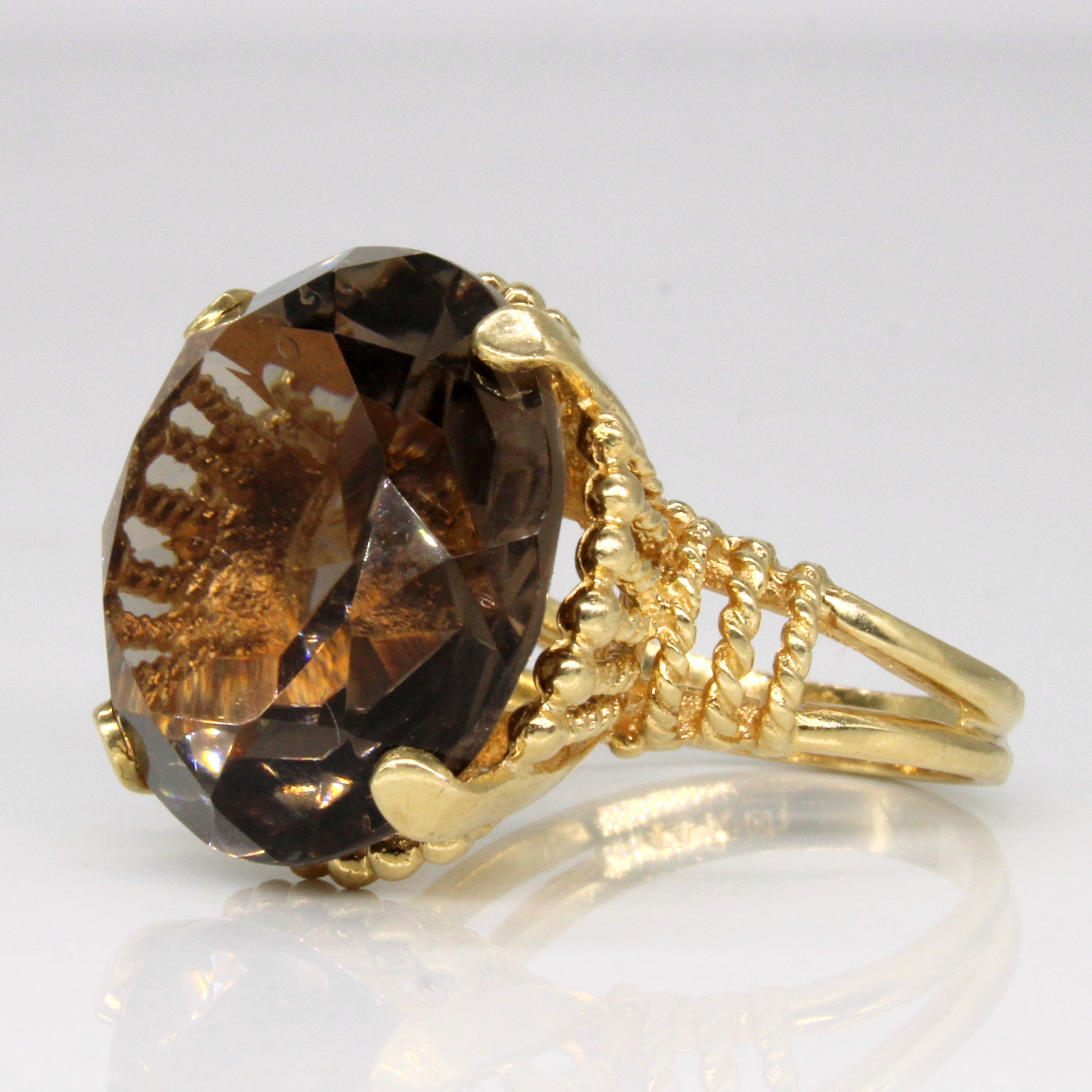 Smokey Quartz Cocktail Ring | 14.55ct | SZ 6 |