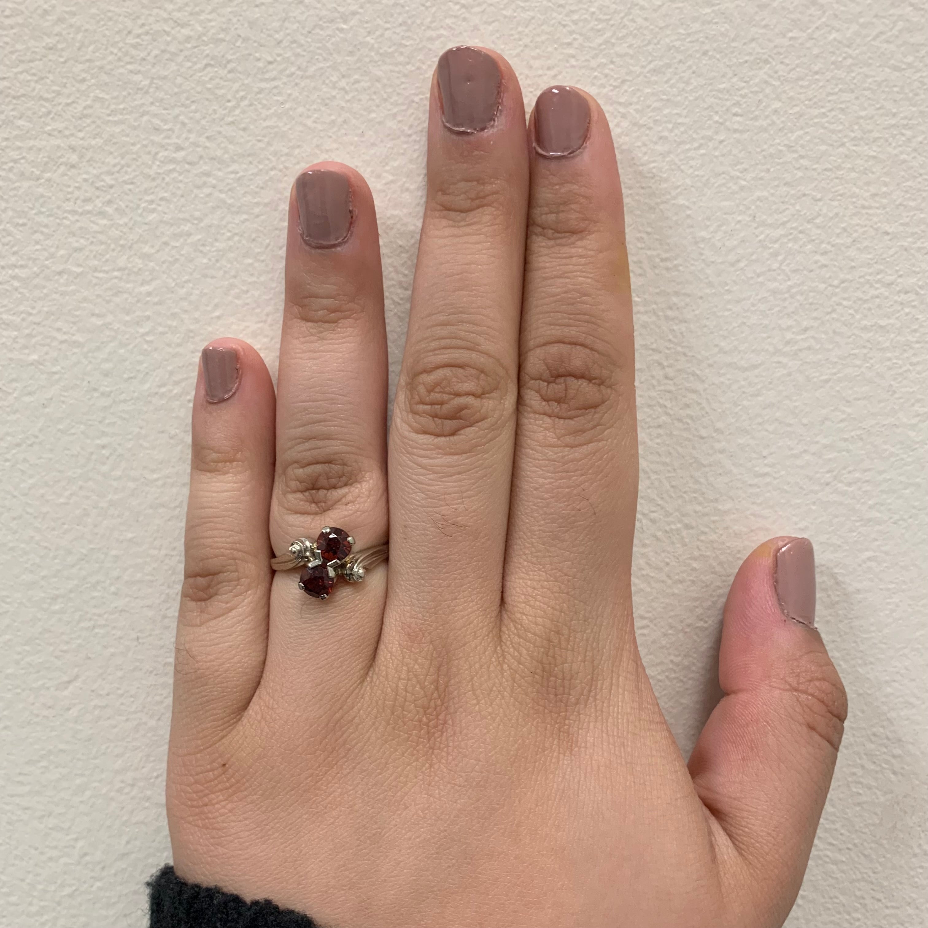 Garnet Bypass Scroll Ring | 1.50ctw | SZ 7.5 |