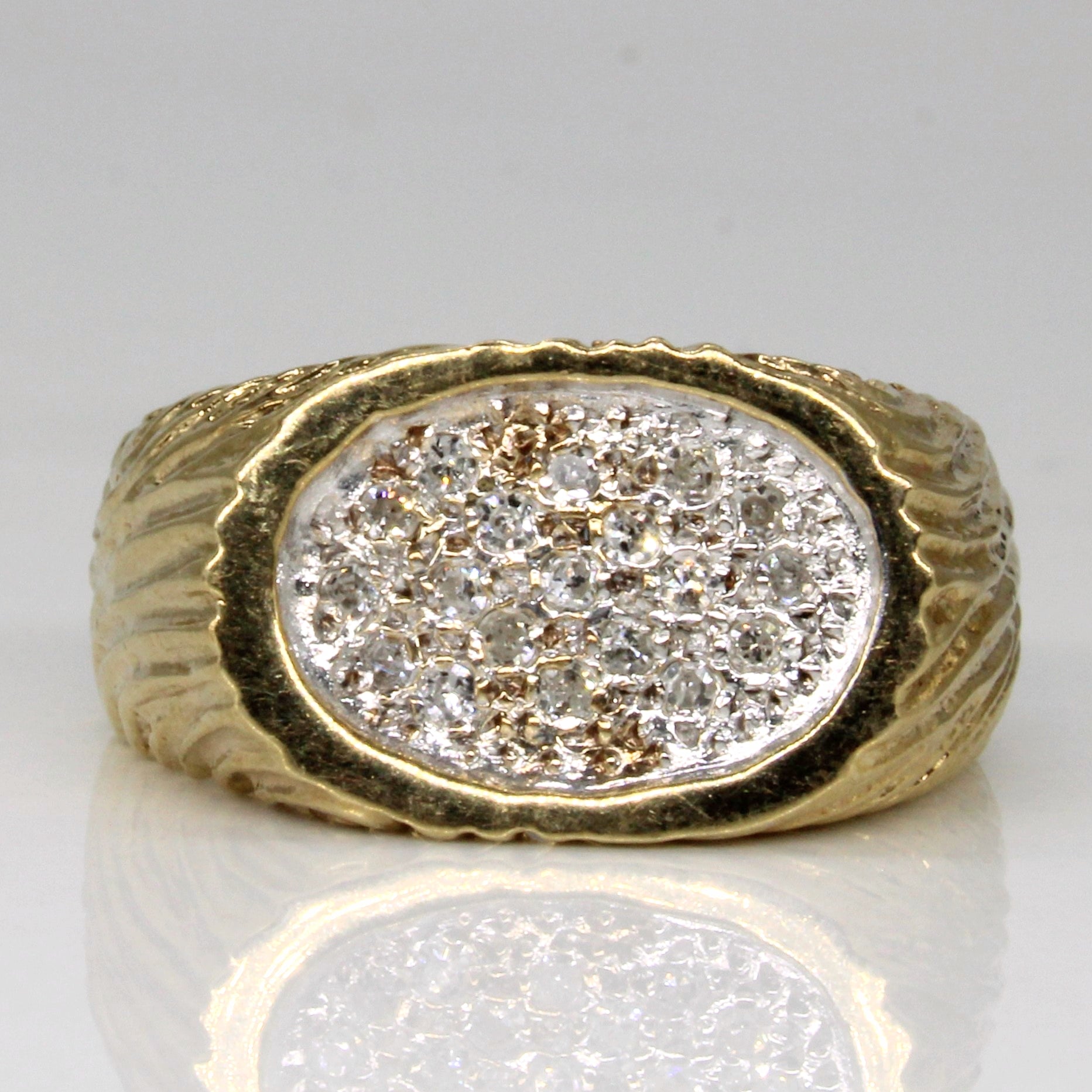London Hallmarked 1979 Diamond Cluster Set Ring | 0.10ctw | SZ 12 |