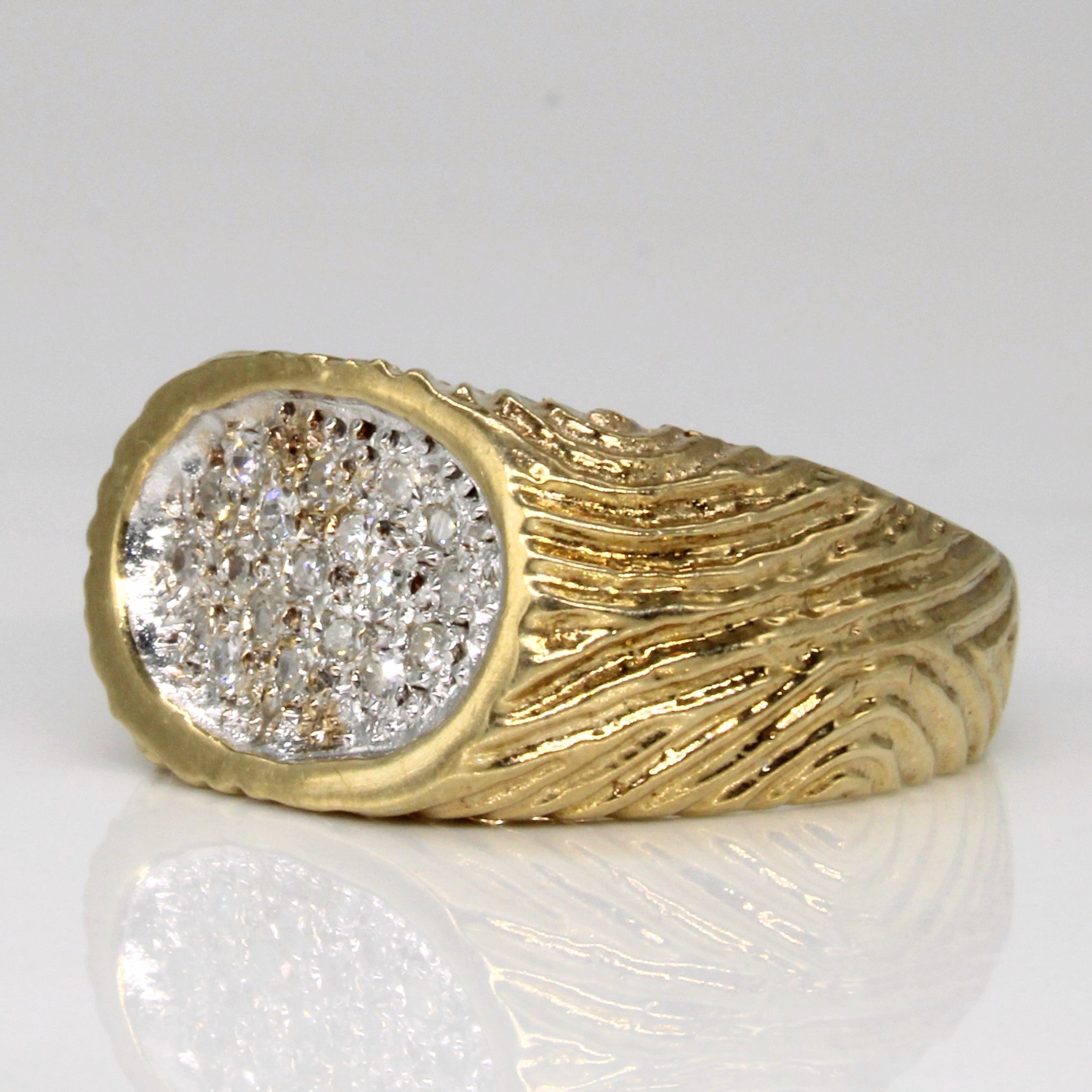 London Hallmarked 1979 Diamond Cluster Set Ring | 0.10ctw | SZ 12 |