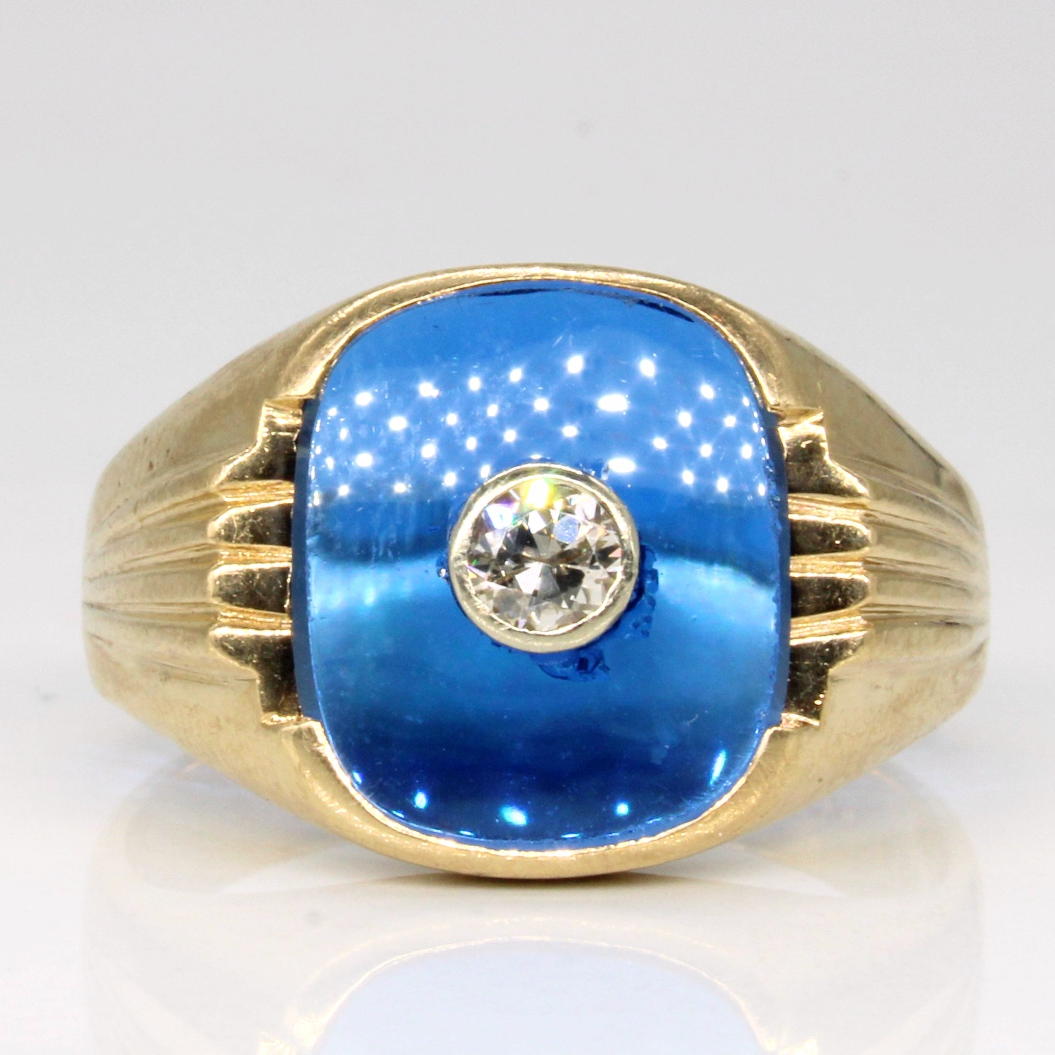 Synthetic Spinel & Diamond Cocktail Ring | 3.70ct, 0.18ct | SZ 12 |