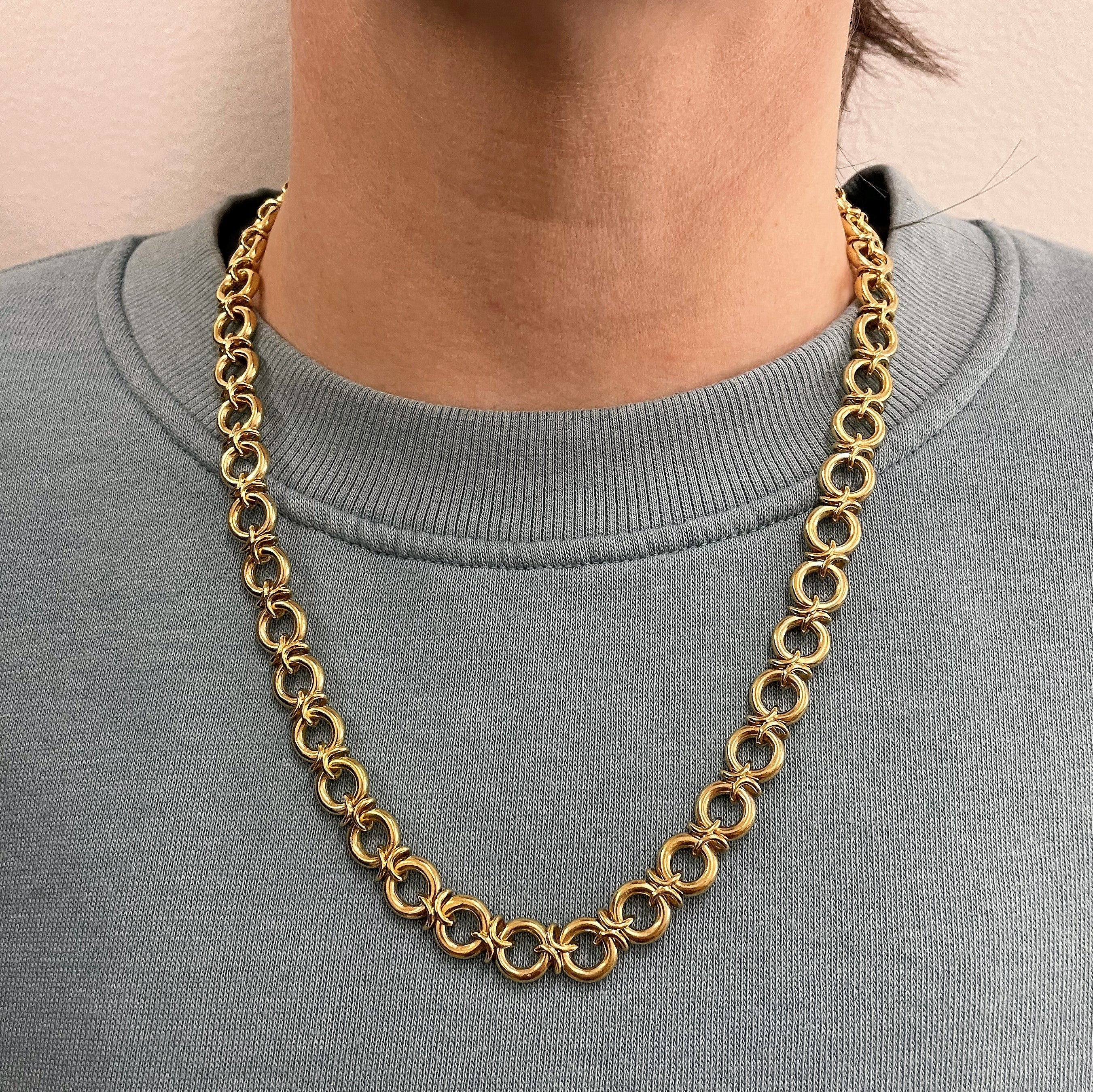 Bague et chaînette de connexion en or jaune 18 carats | 20" |