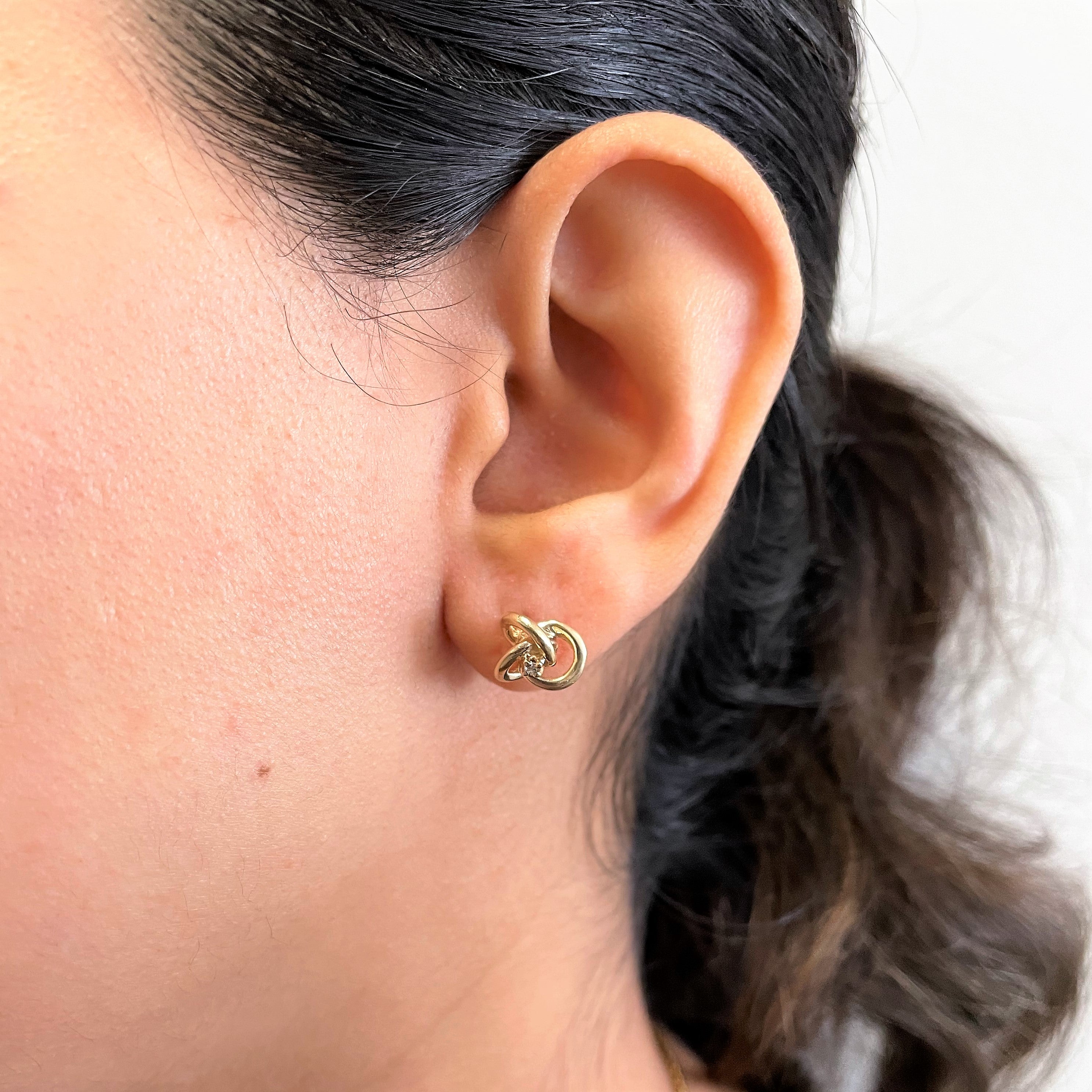 Diamond Knot Earrings | 0.04ctw |