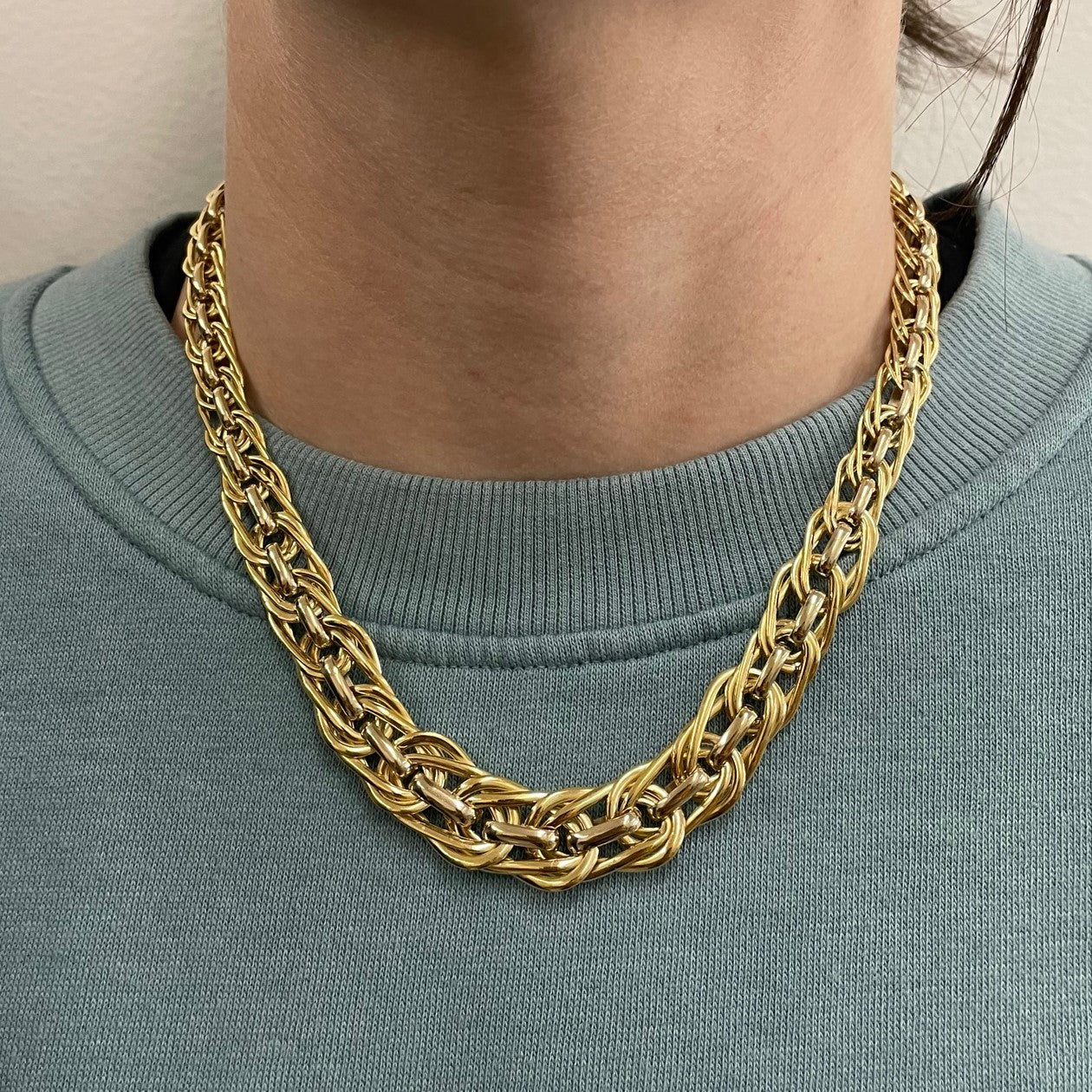 Double Link Ring & Connector Necklace | 18" |