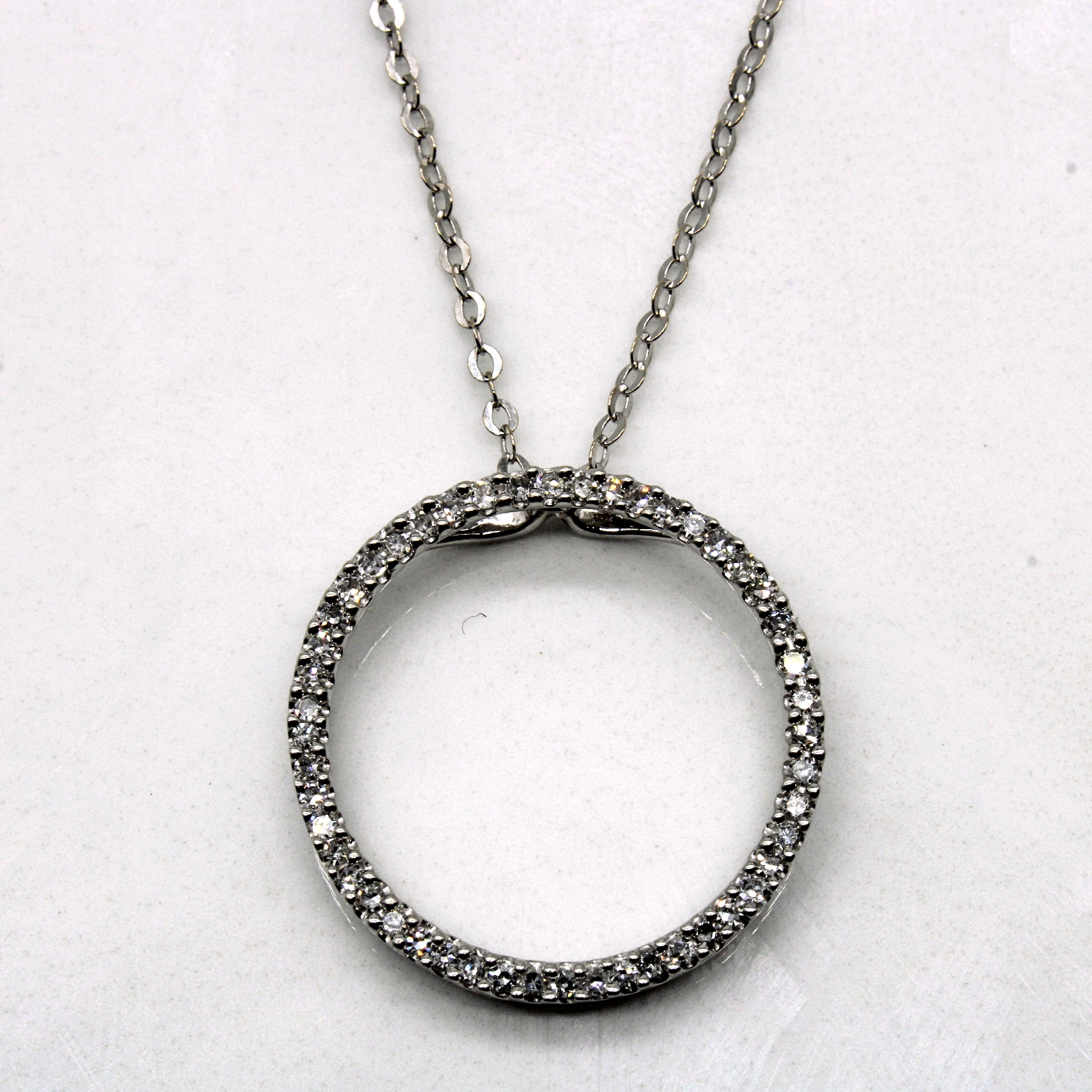 Diamond Circle Necklace | 0.20ctw | 16" |