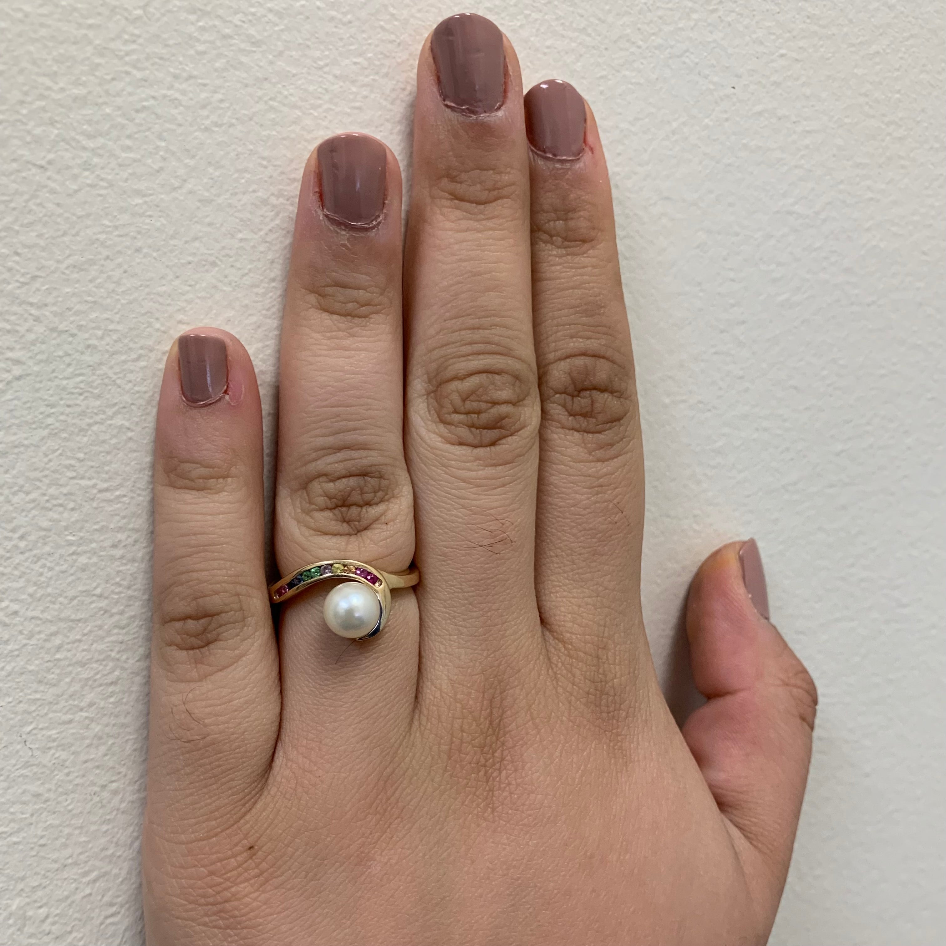 Freeform Pearl & Gemstone Ring | 2.75ct, 0.22ctw | SZ 6.75 |