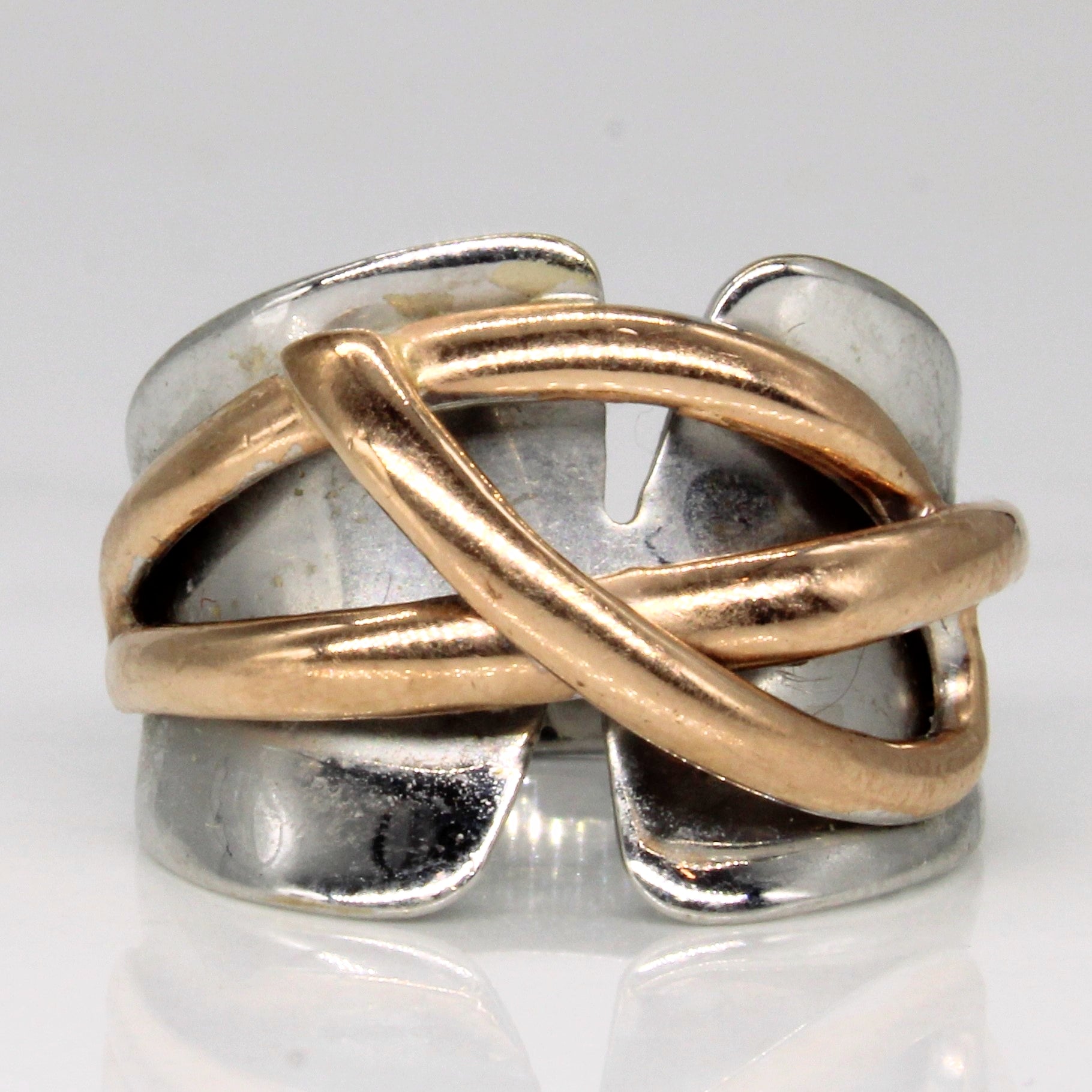 14k Two Tone Gold Abstract Ring | SZ 6.25 |