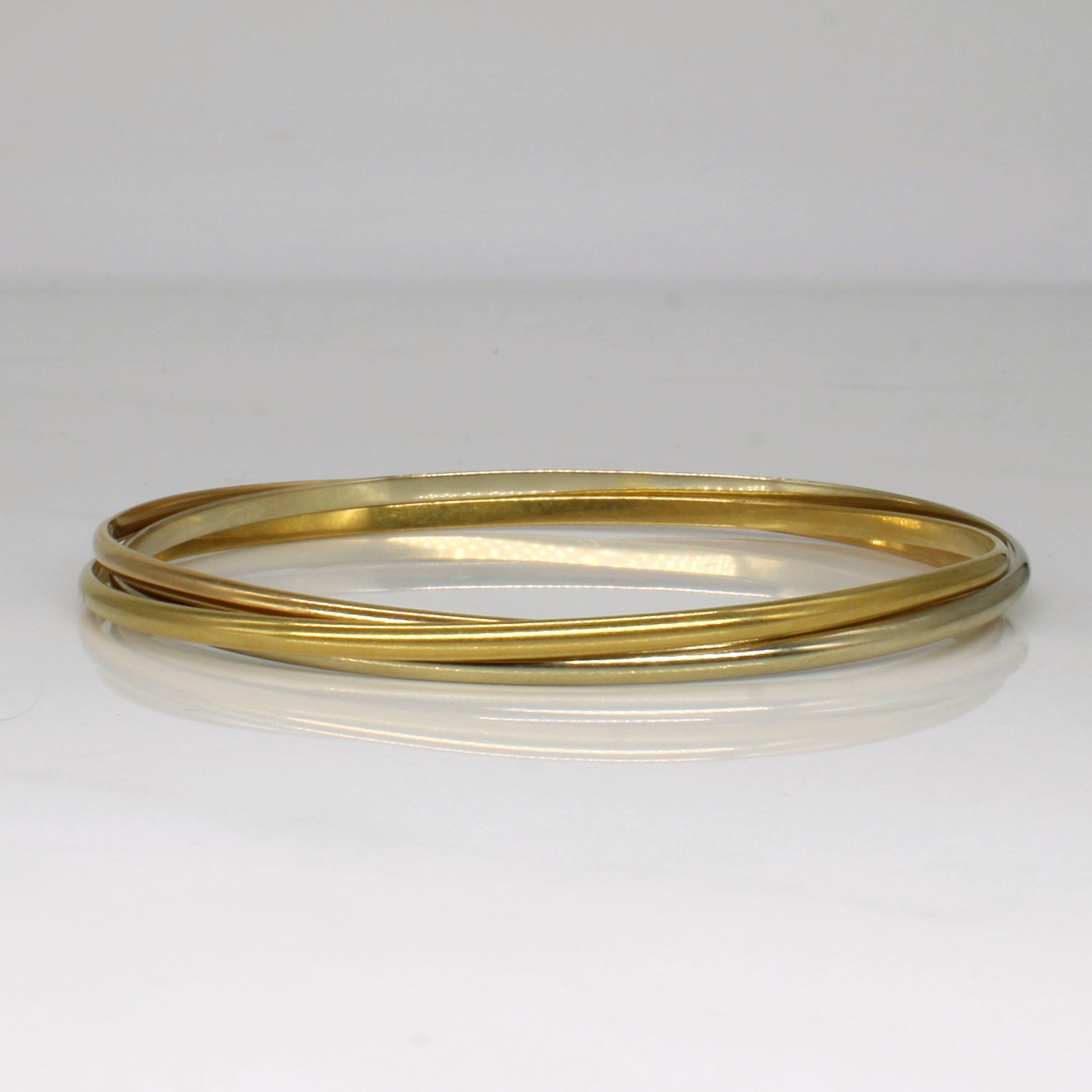 Italian 18k Multi Tone Gold Interlocked Bracelets | 8" |