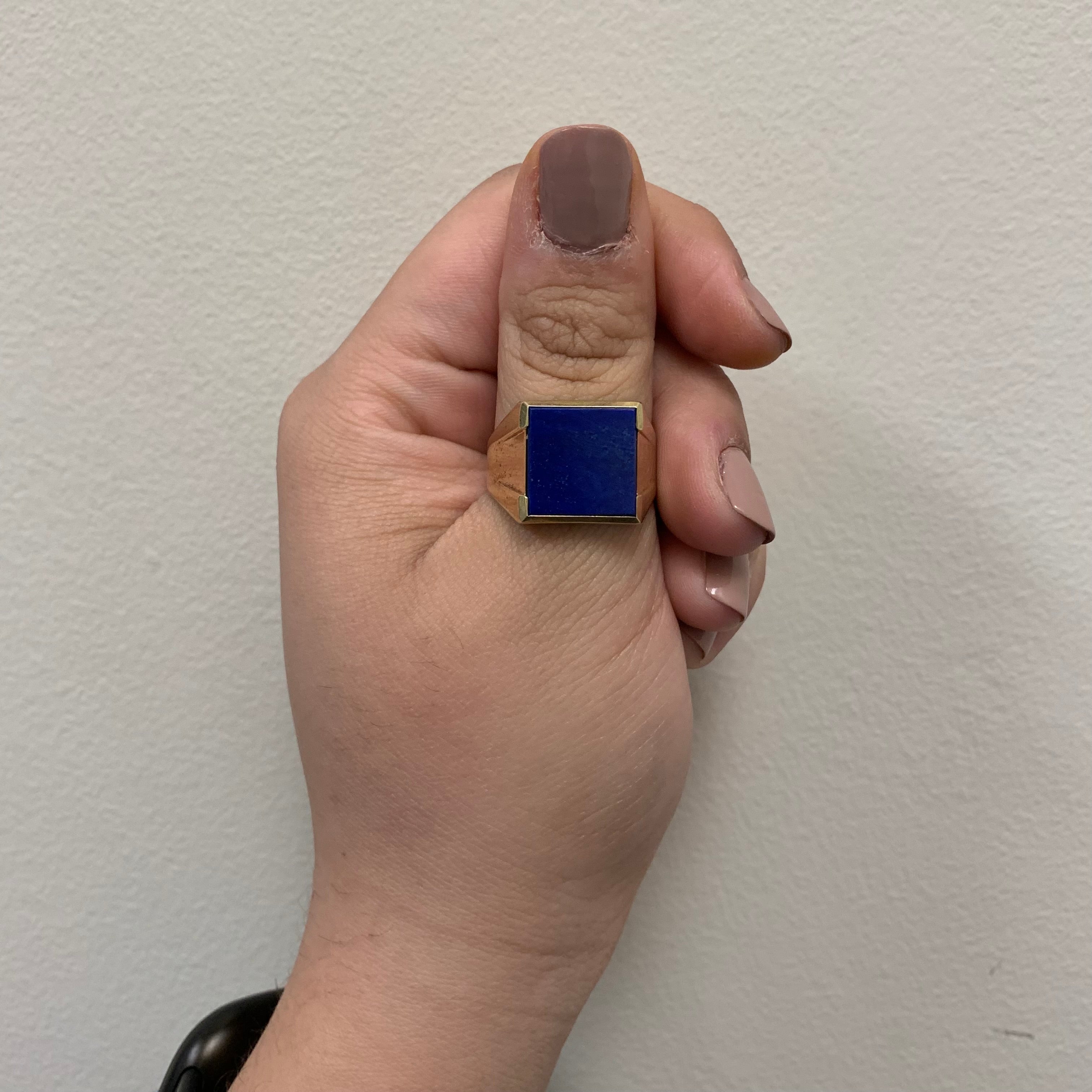 Lapis Lazuli Square Signet Ring | 5.40ct | SZ 11.5 |