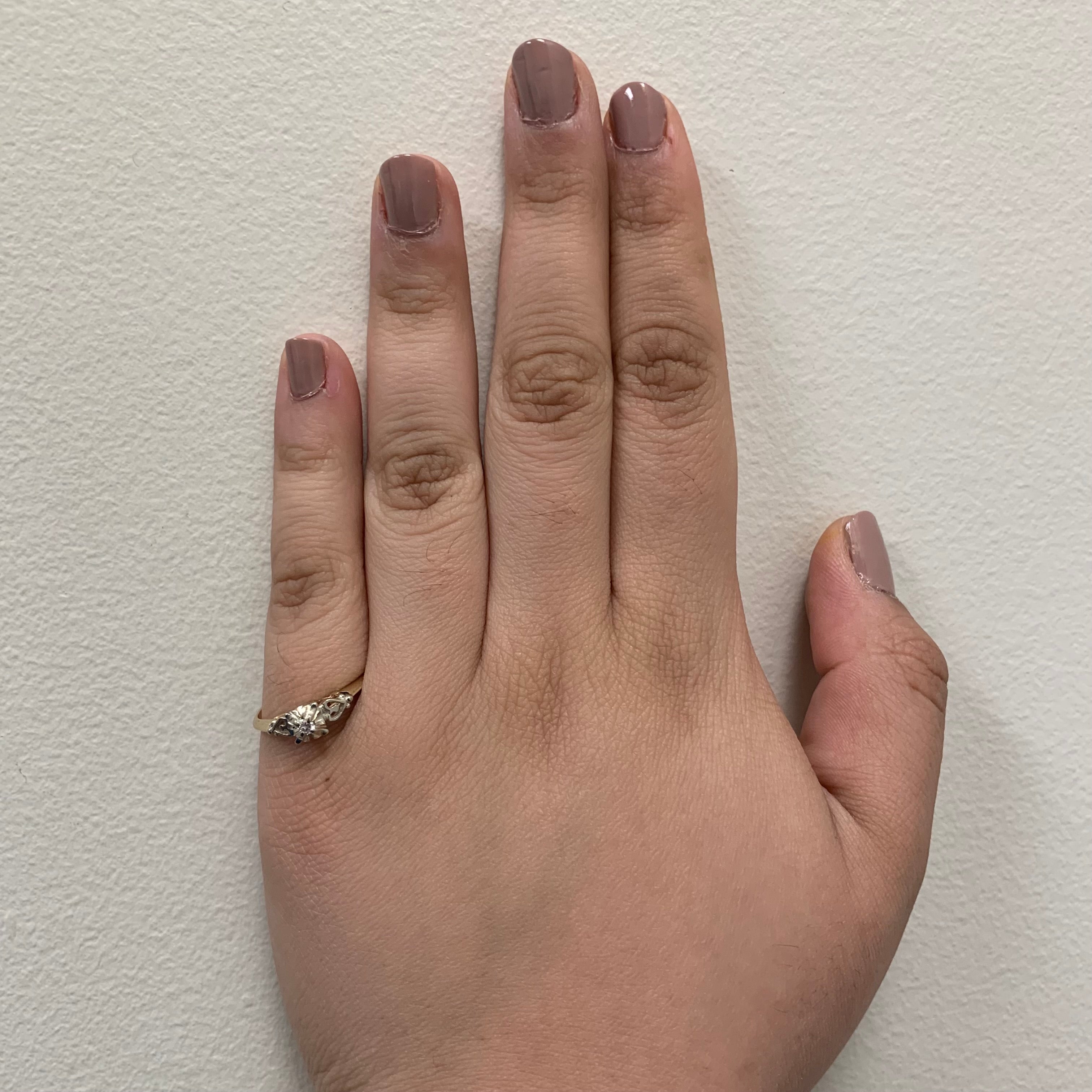 Bague solitaire rétro en diamant | 0,05 ct | Taille 7,5 |