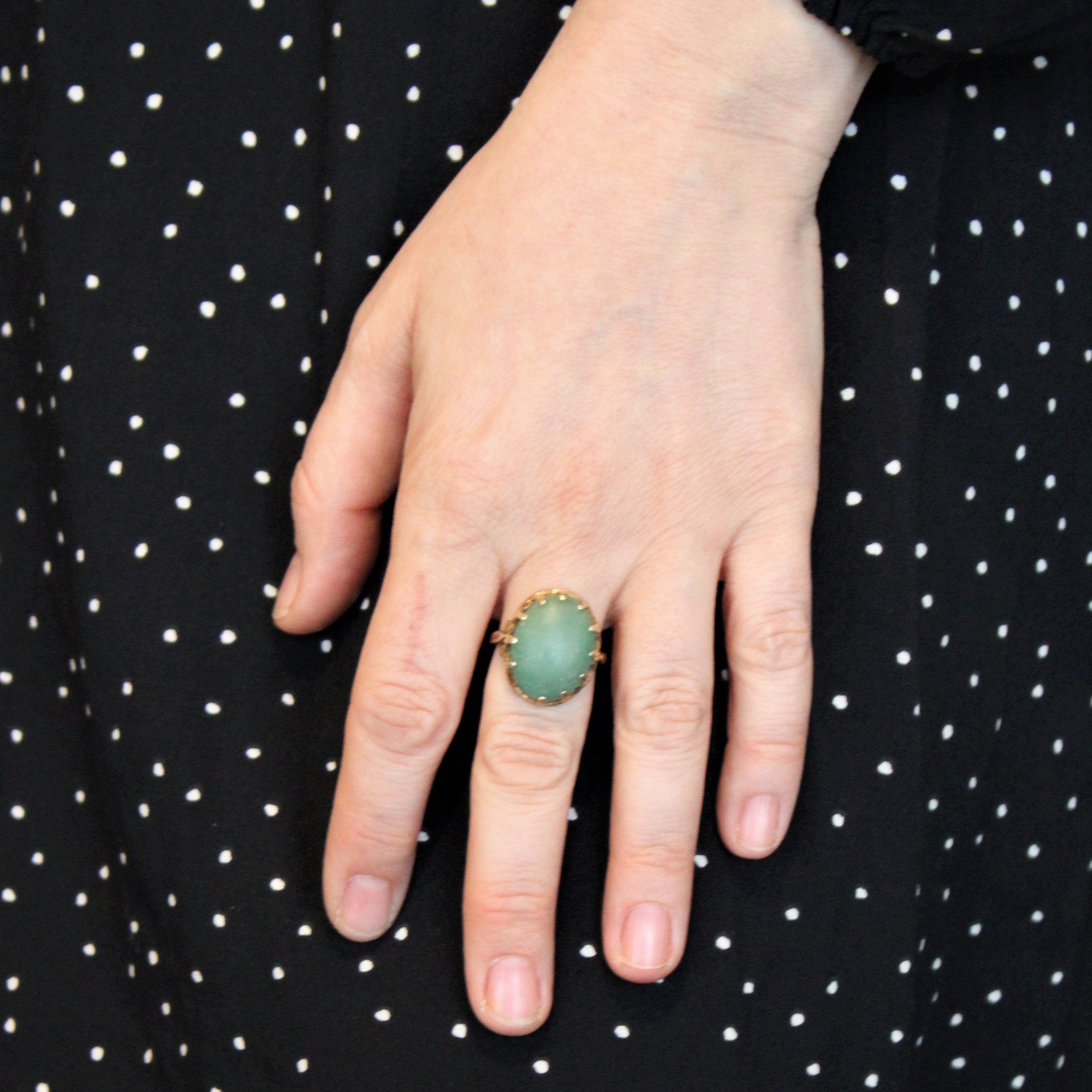 Aventurine Quartz Cocktail Ring | 10.25ct | SZ 8.25 |