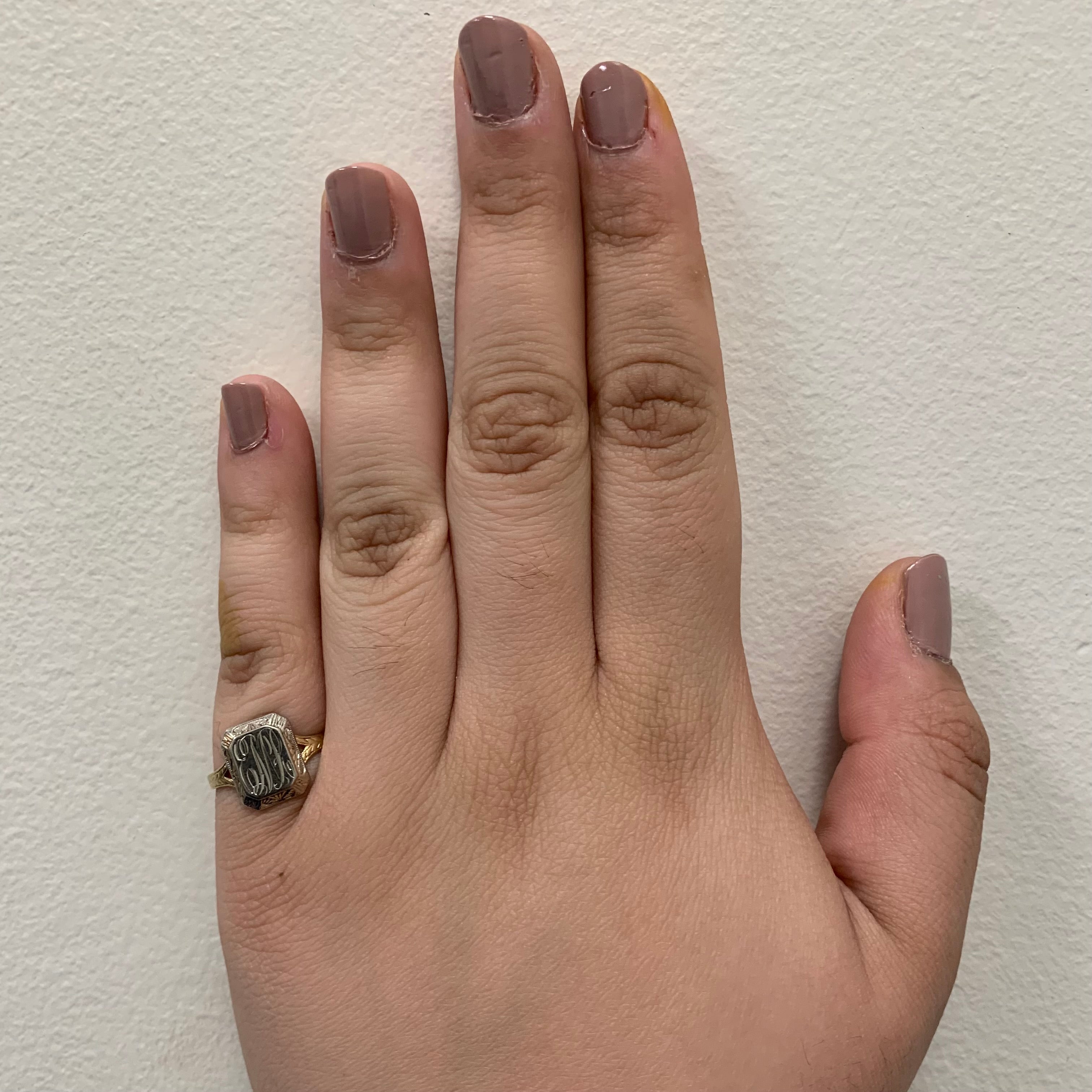 Bague chevalière Art Déco gravée | Taille 6,5 |
