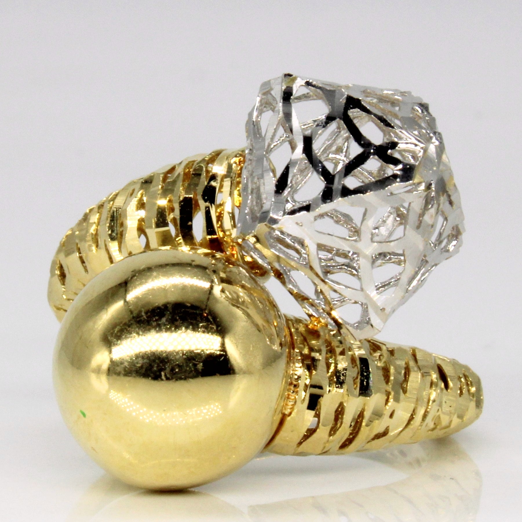18k Two Tone Gold Geometric Ring | SZ 7.75 |
