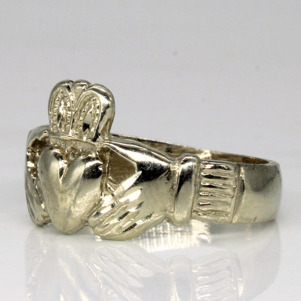 10k White Gold Claddagh Ring | SZ 9.25 |