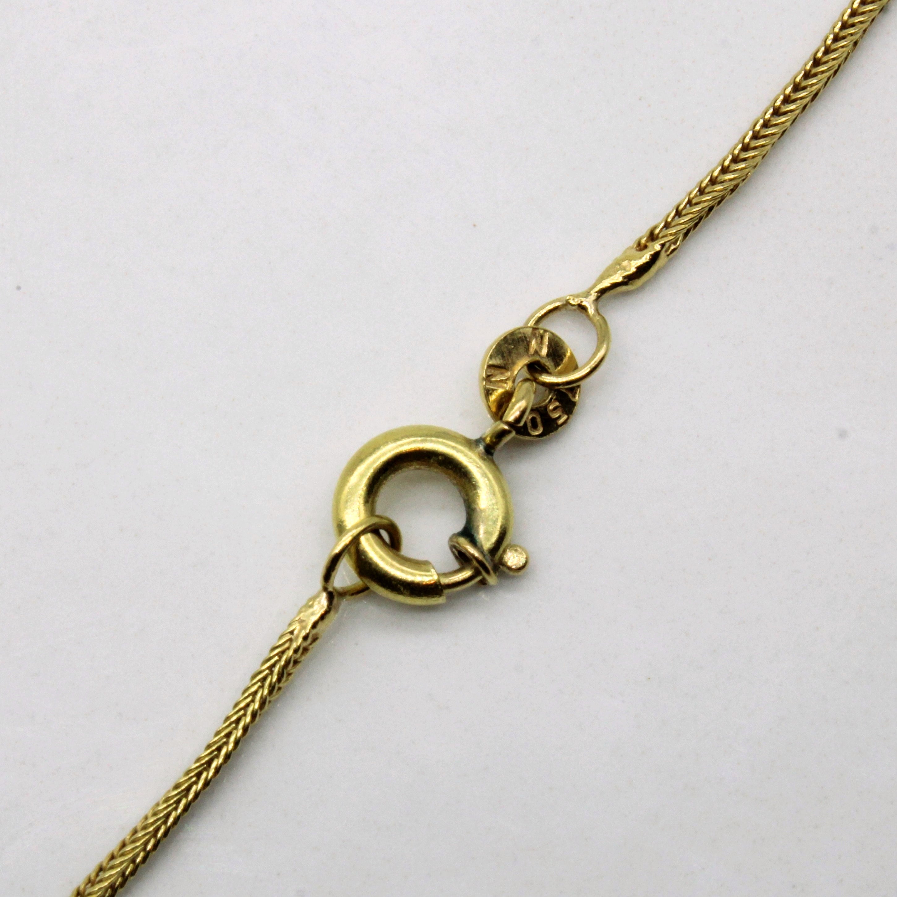 18k Yellow Gold Pear Necklace | 21" |