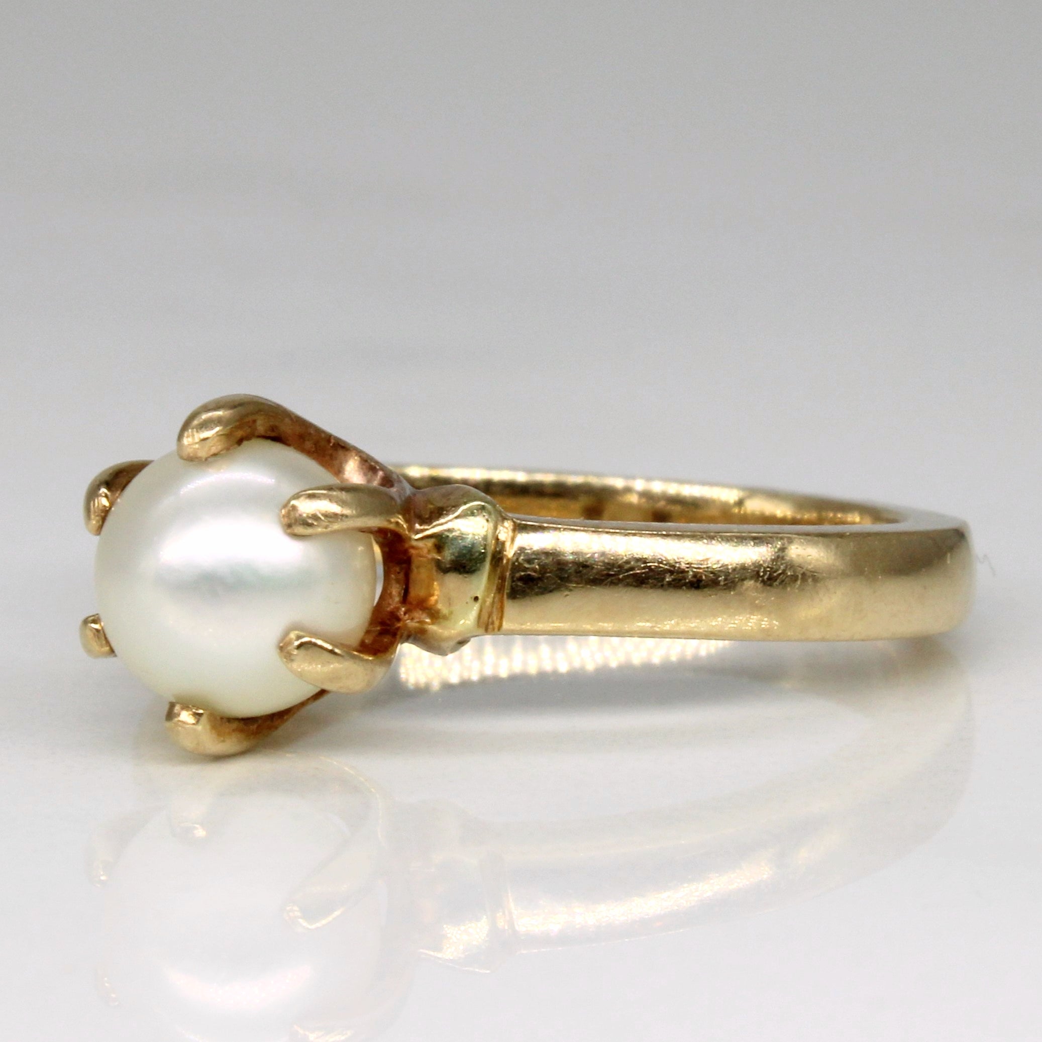 Six Prong Pearl Solitaire Ring | SZ 5.75 |