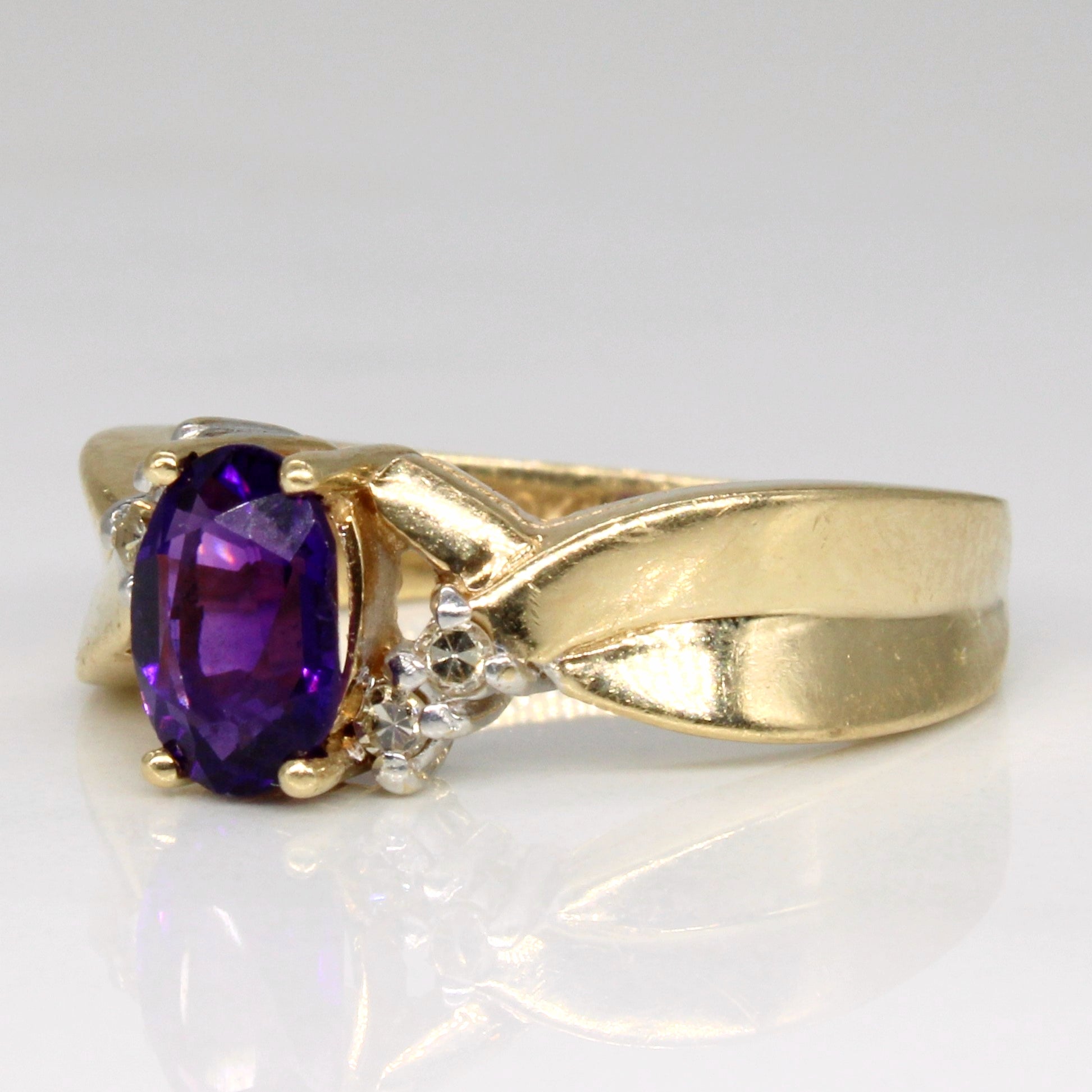 Amethyst & Diamond Twist Ring | 0.56ct, 0.04ctw | SZ 6.25 |