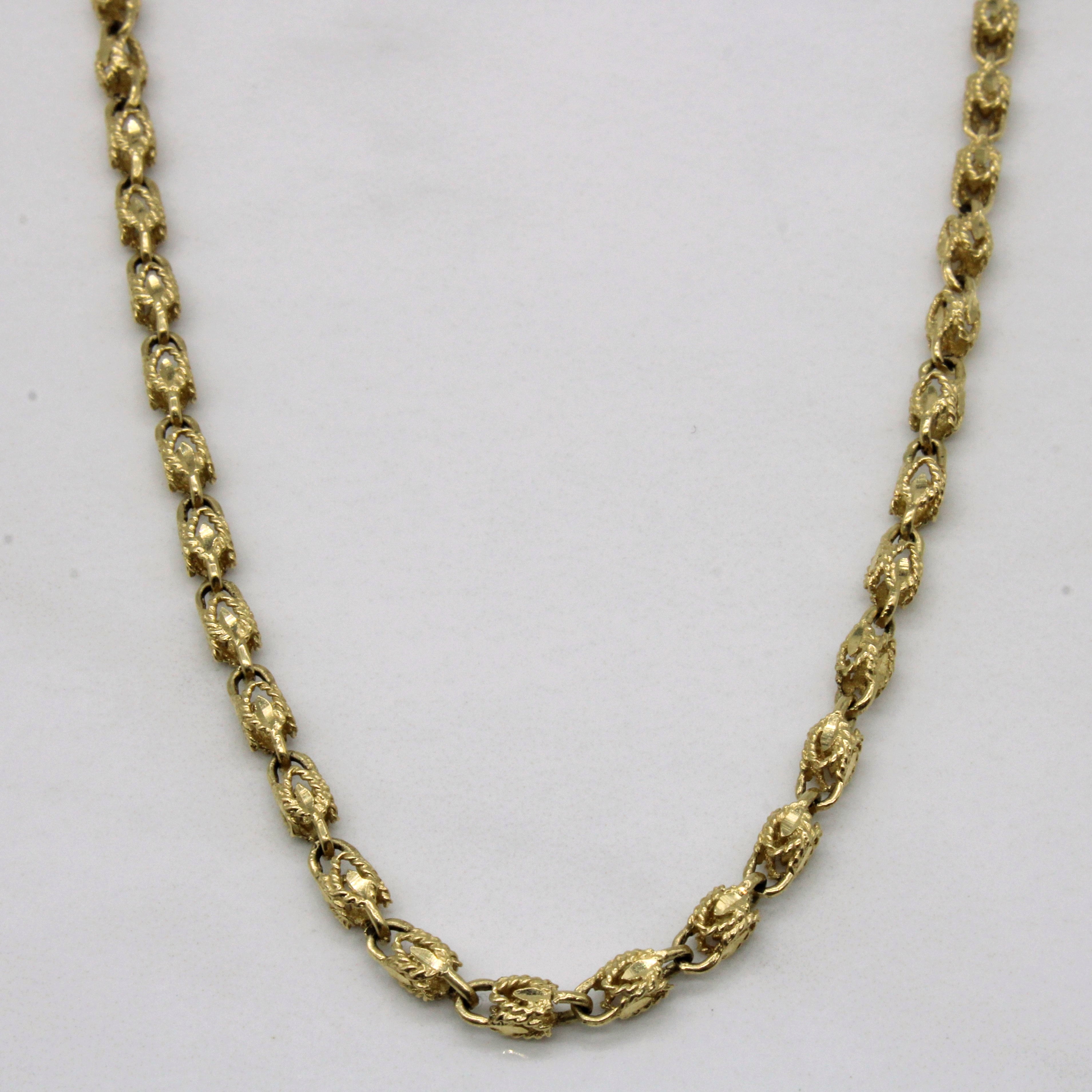 14k Yellow Gold Birdcage Link Necklace | 28" |