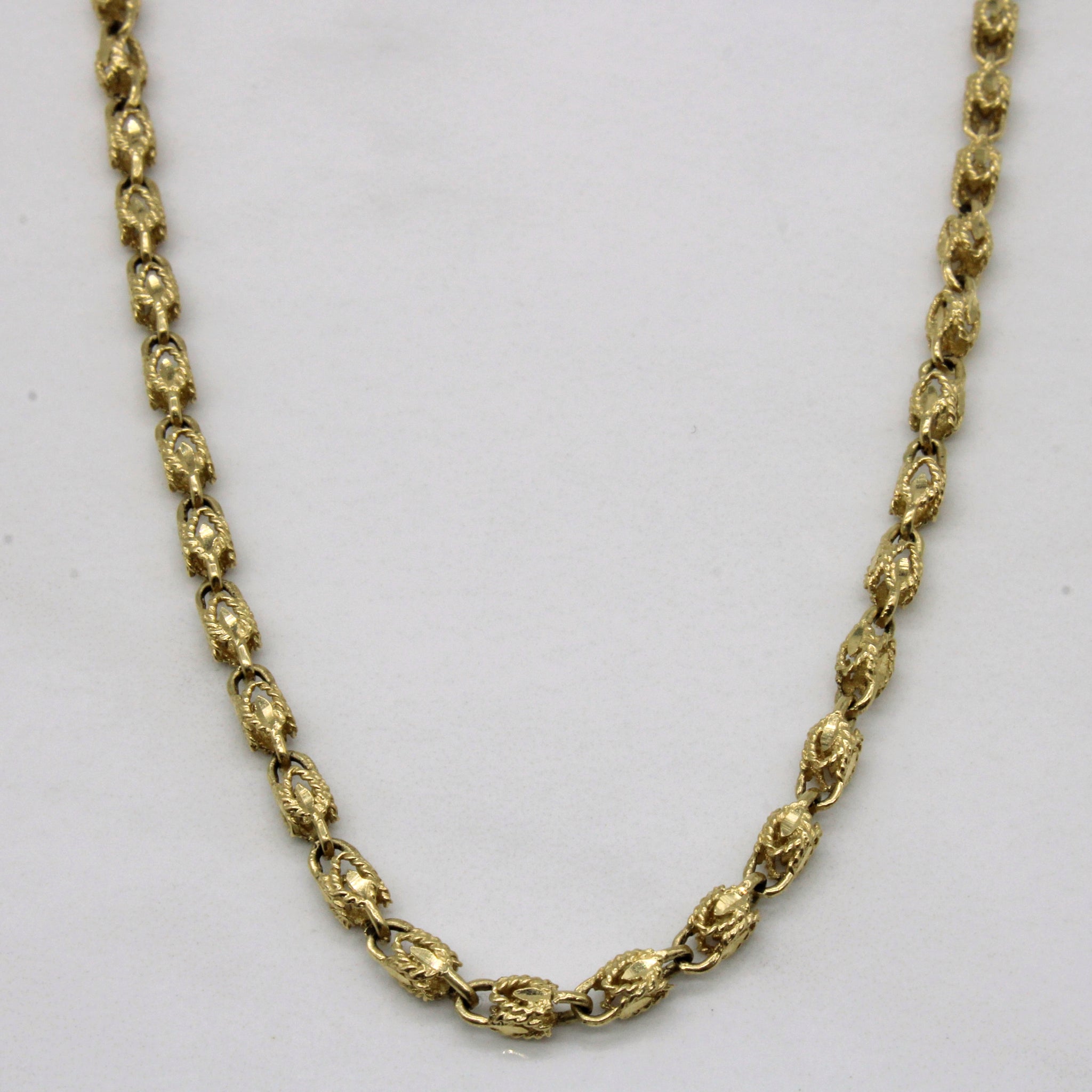 14k Yellow Gold Birdcage Link Necklace 28