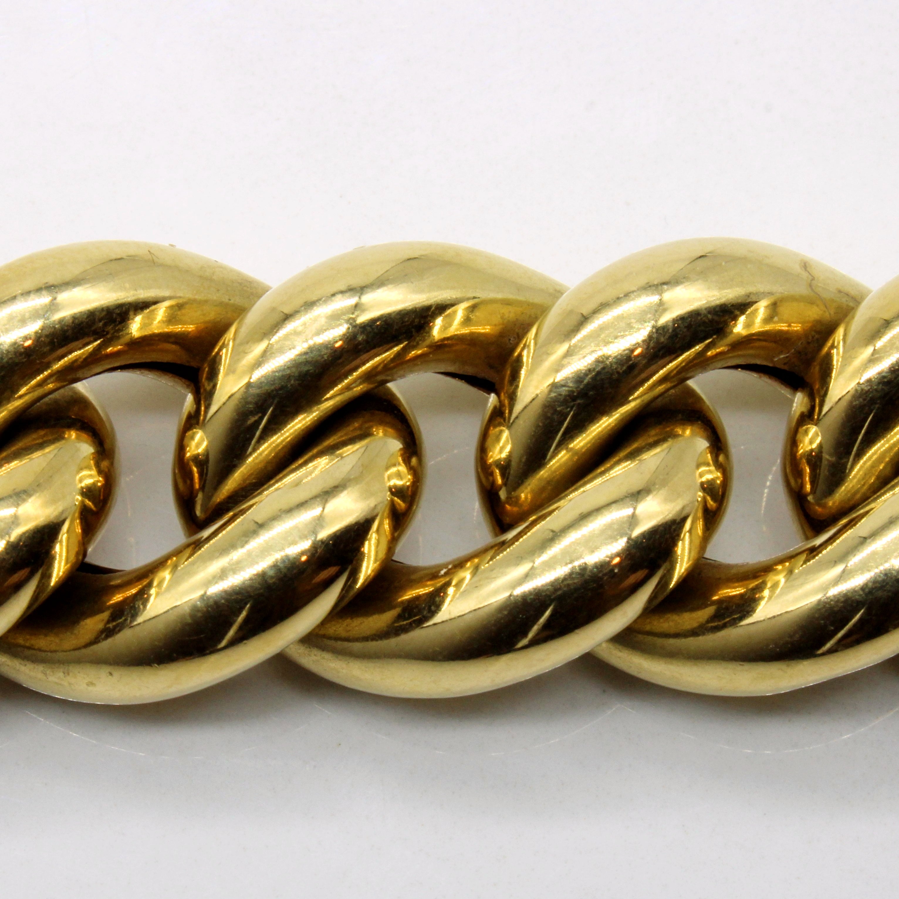 Bracelet à maillons gourmette en or jaune 18 carats | 8 pouces |