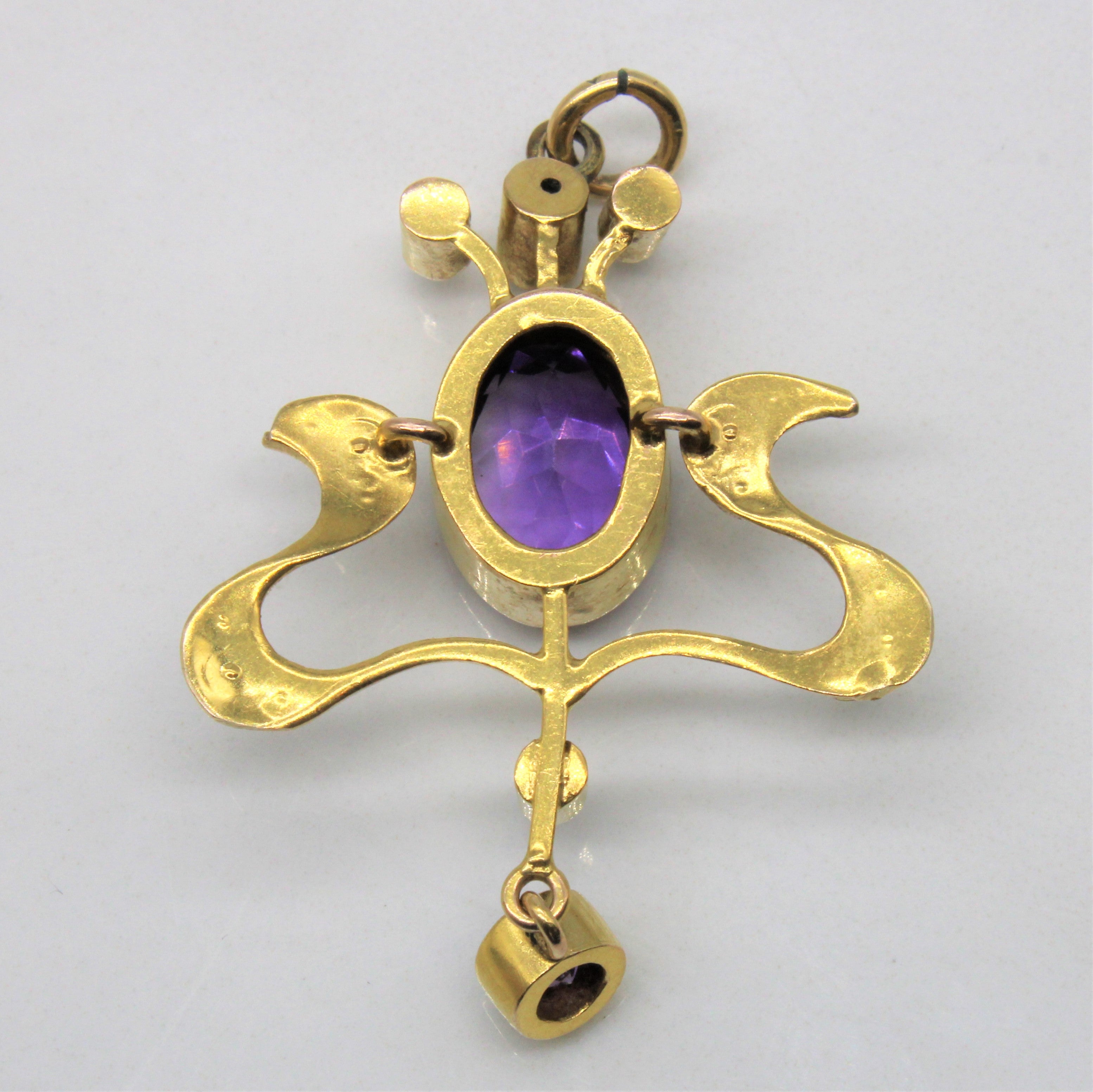 Edwardian Amethyst & Seed Pearl Pendant | 2.15ctw |