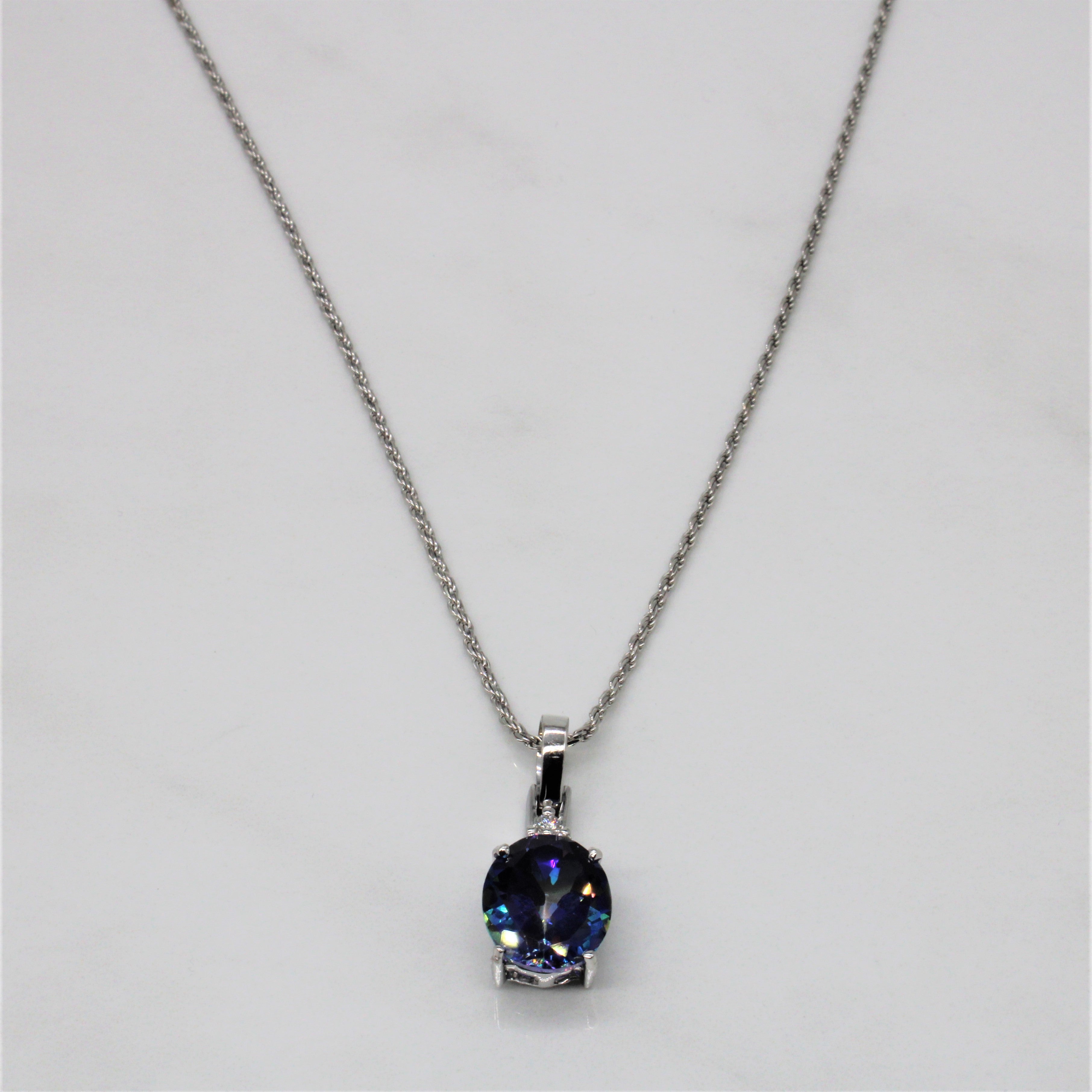 Mystic Topaz & Diamond Necklace | 5.00ct, 0.05ctw | 20" |