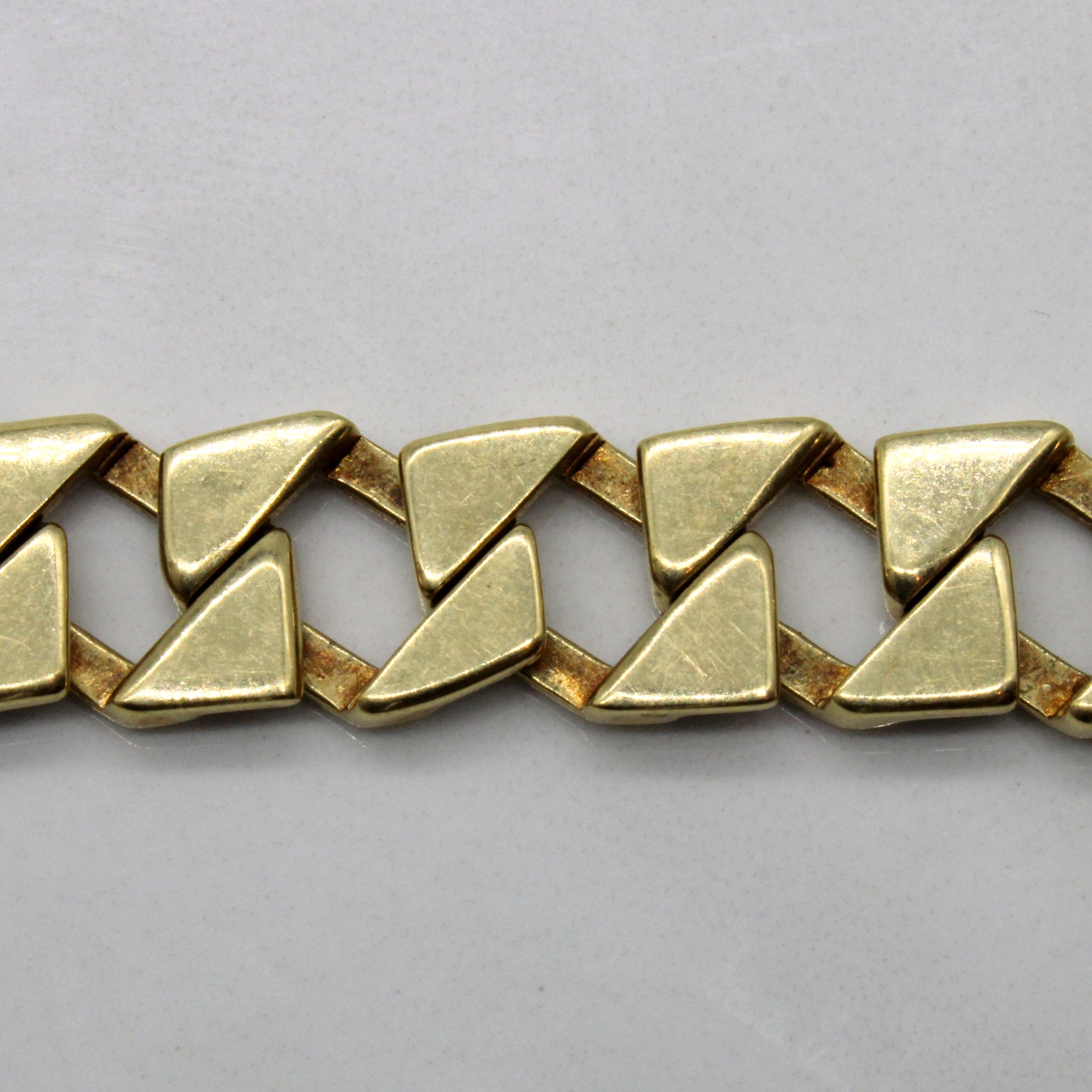 14k Yellow Gold Unique Link Bracelet | 7" |