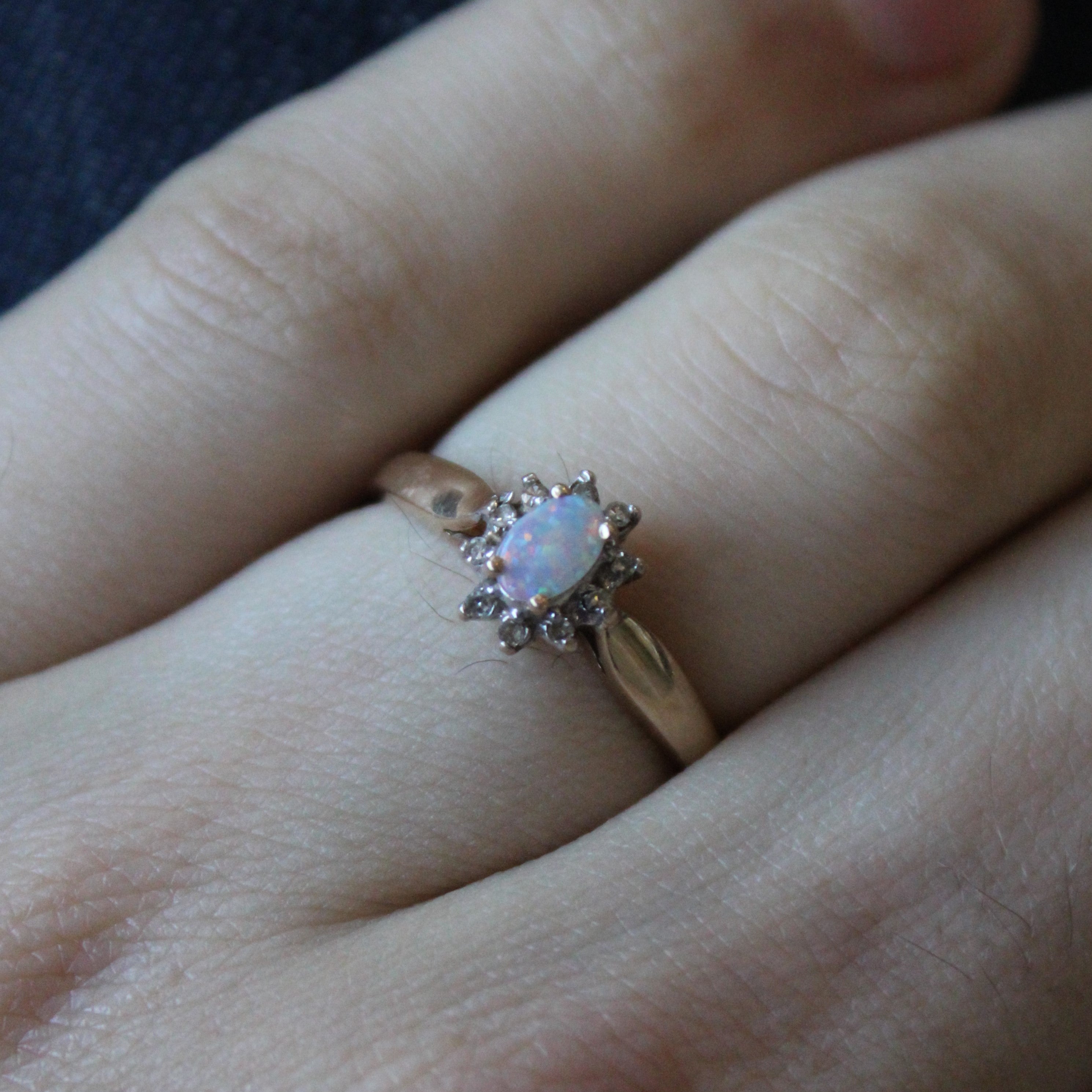 Opal & Diamond Cocktail Ring | 0.08ct, 0.04ctw | SZ 7 |