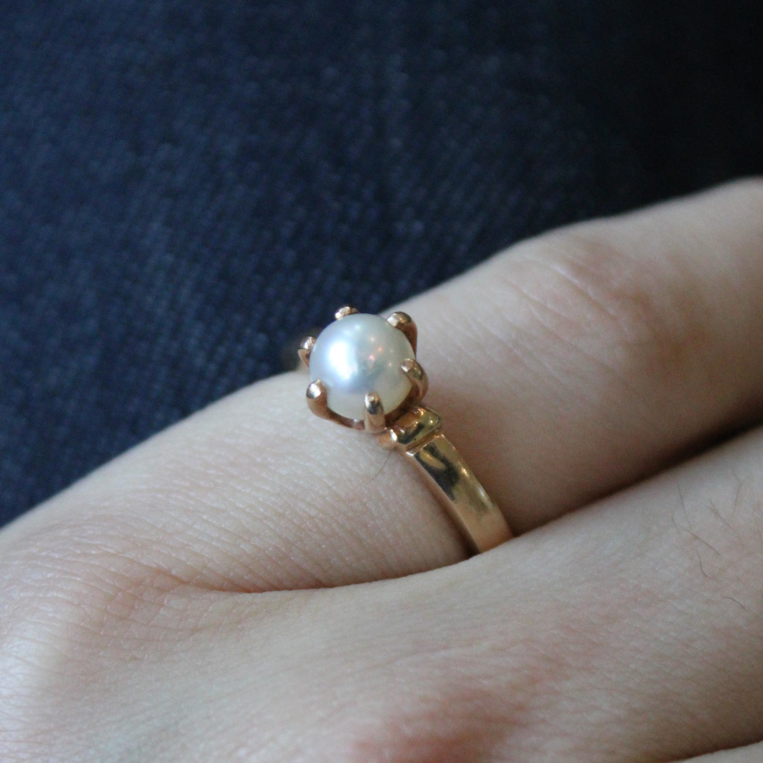 Six Prong Pearl Solitaire Ring | SZ 5.75 |