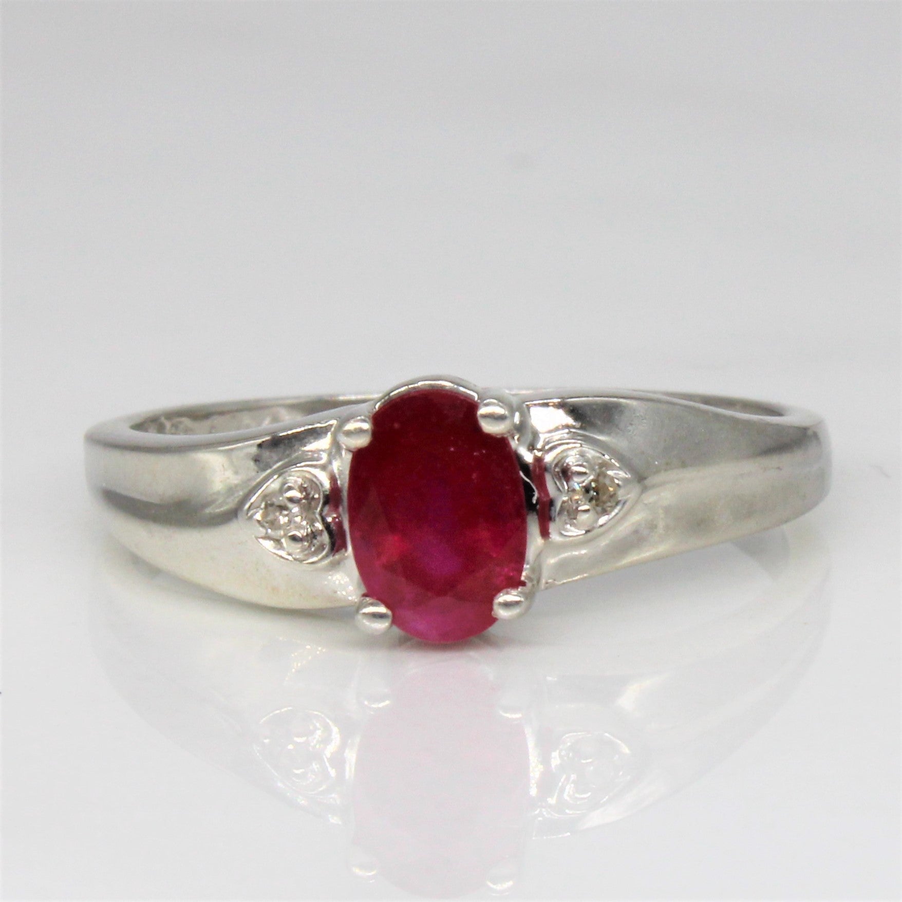 Synthetic Ruby & Diamond Ring | 0.50ct, 0.01ctw | SZ 6 |