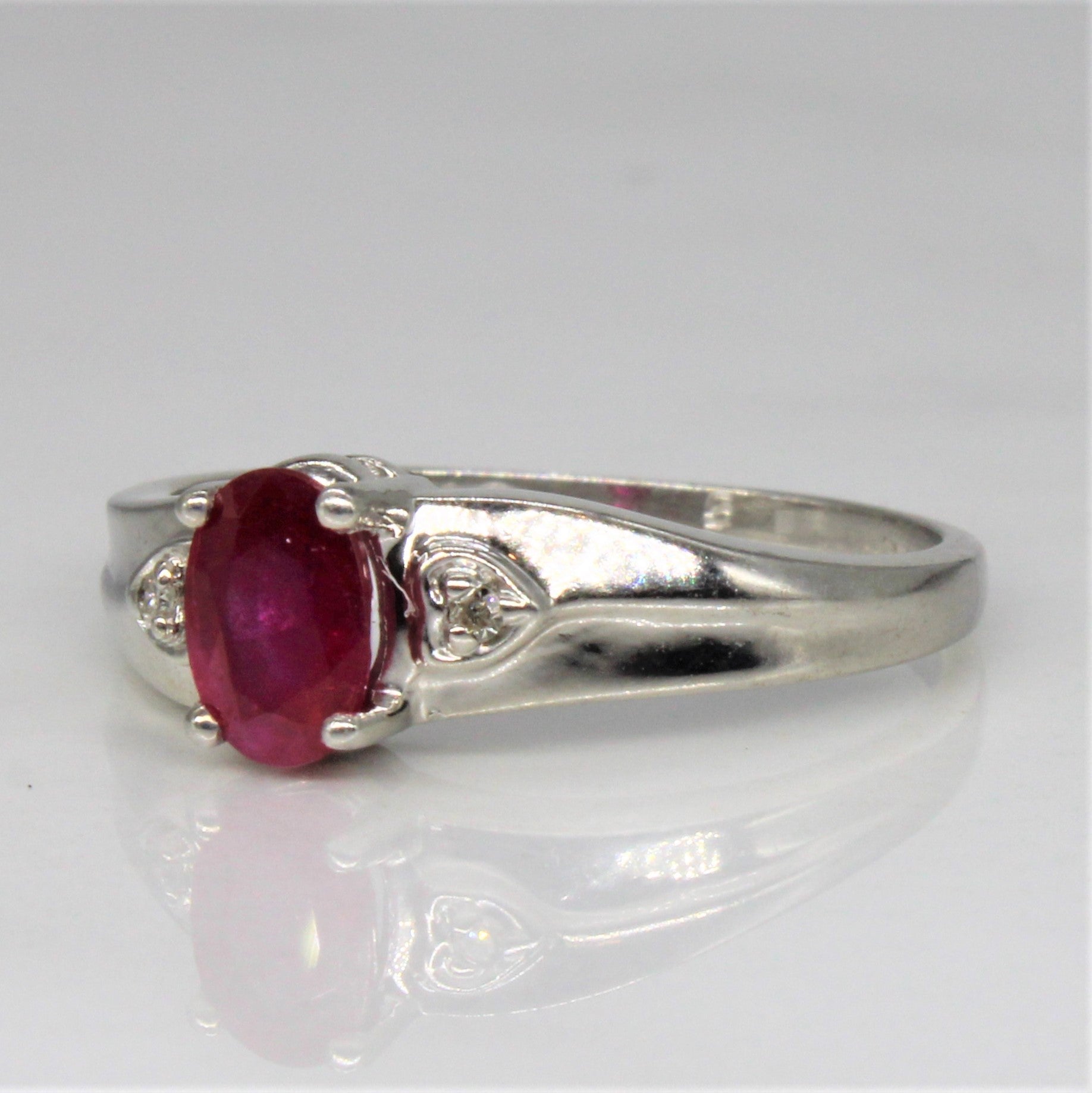 Synthetic Ruby & Diamond Ring | 0.50ct, 0.01ctw | SZ 6 |