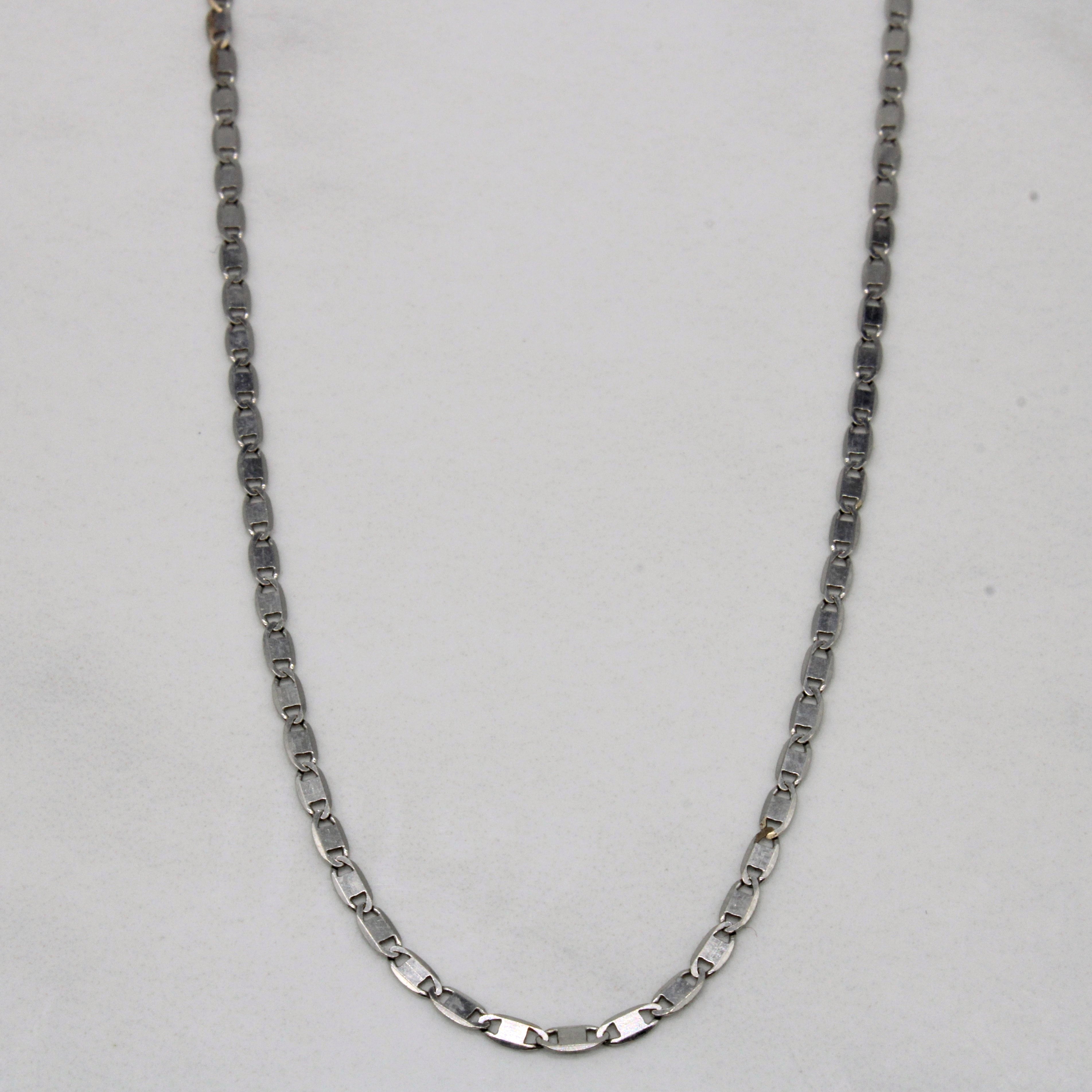 18ct White Gold Round Wire Trace Link Chain main image 1