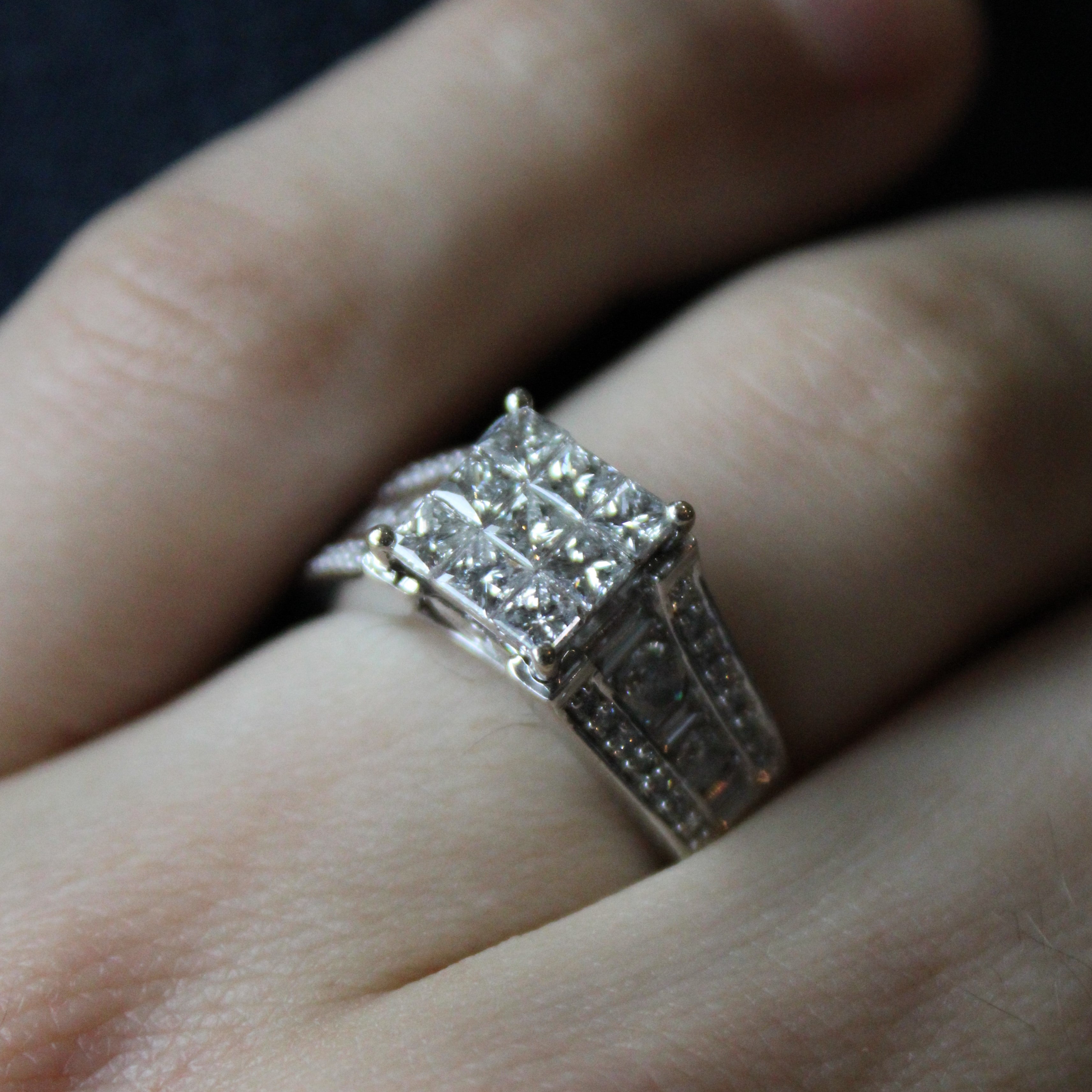 Diamond Illusion Grid Engagement Ring | 1.77ctw | SZ 7.25 |