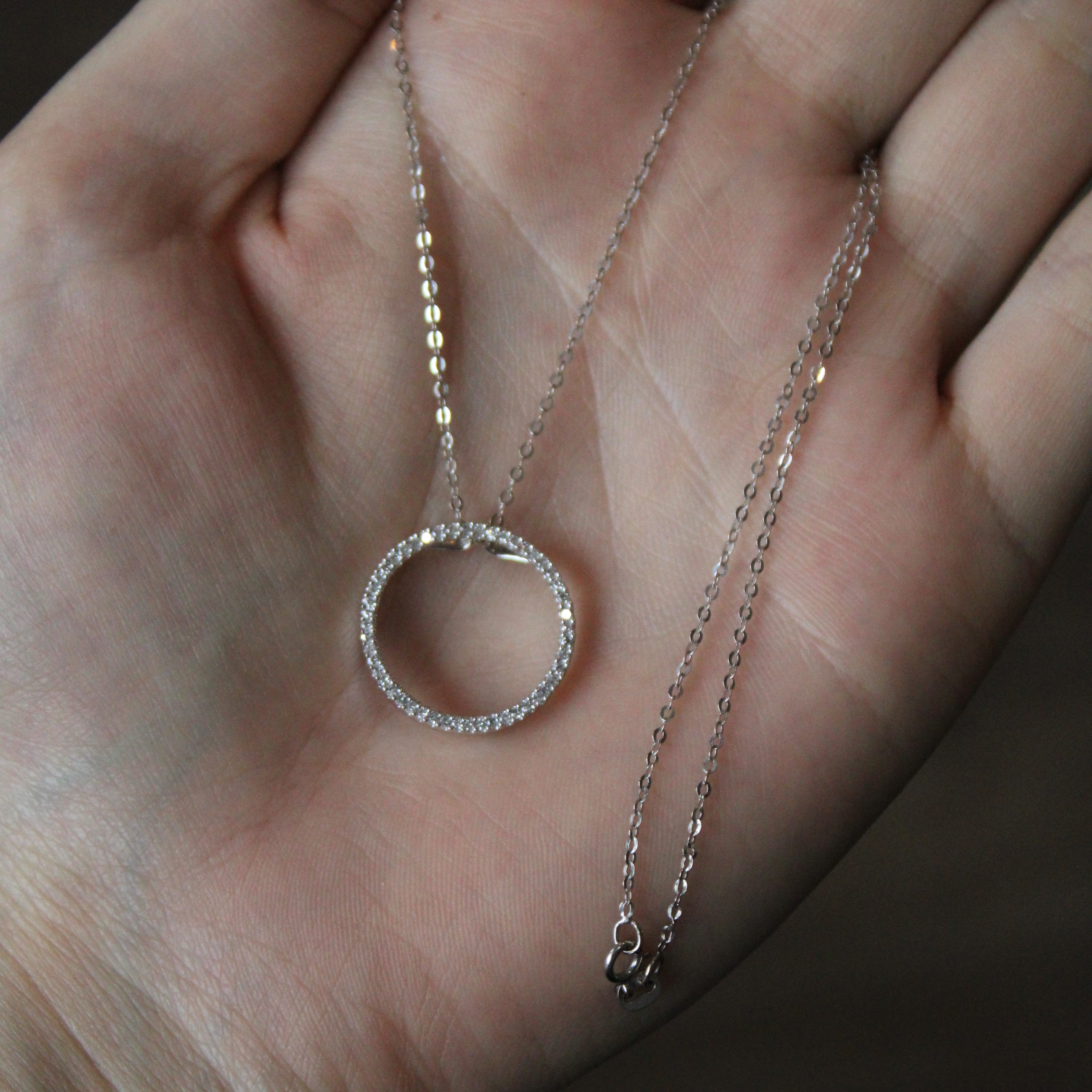 Diamond Circle Necklace | 0.20ctw | 16" |